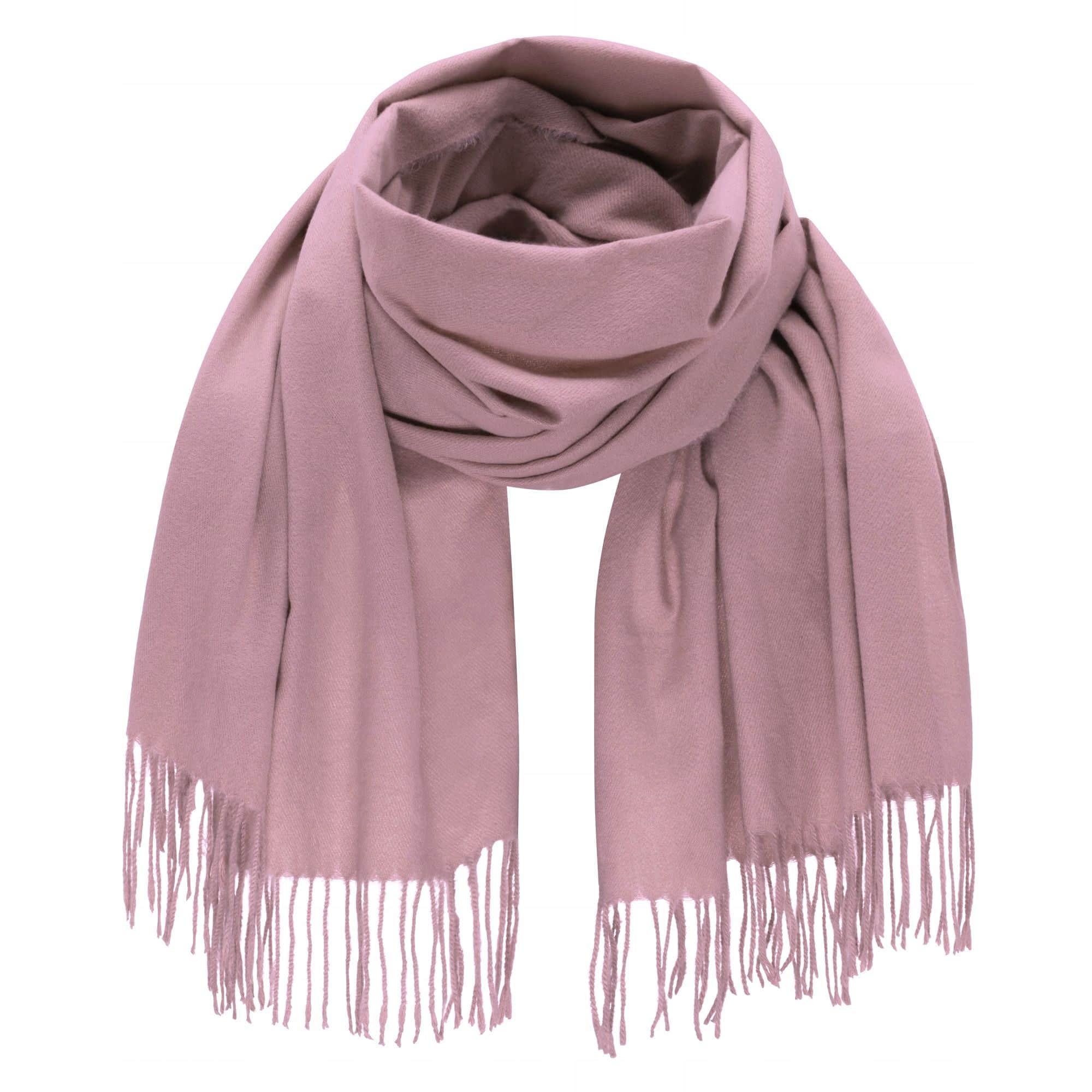 SZAL gładki SZALIK KASZMIR JAKOŚĆ dużo KOLOROW klasyczny CIEPŁY Dusty pink