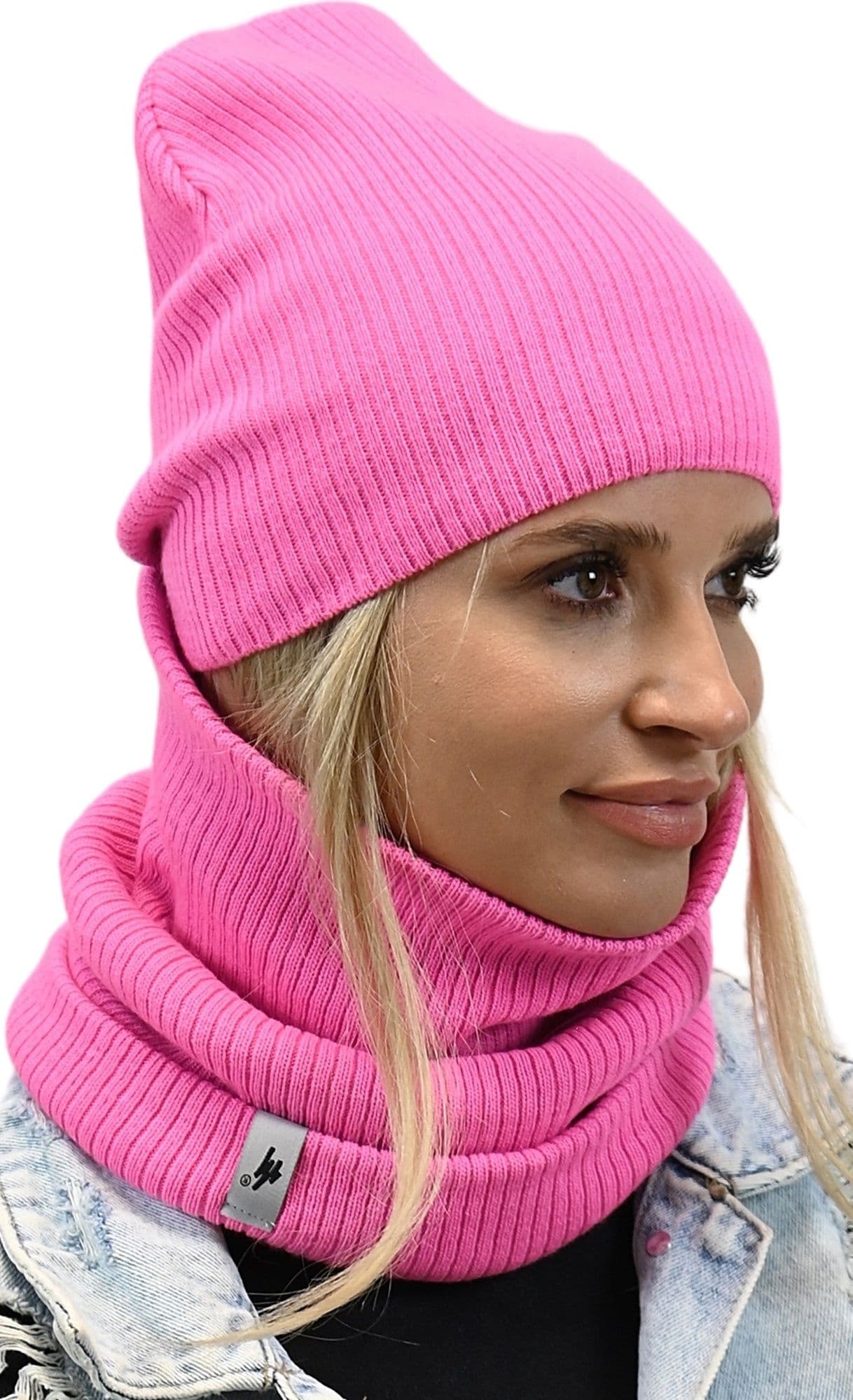 polski KOMPLET CZAPKA Z KOMINEM na zimę beanie szalik tuba ZESTAW prezent