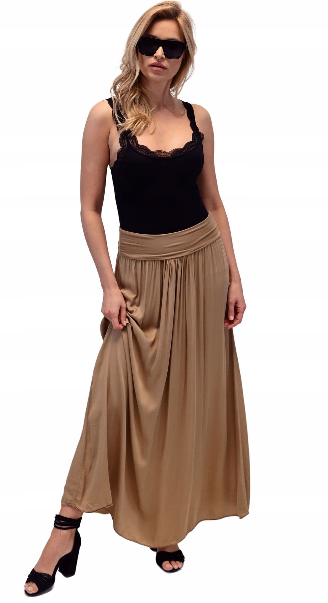 ZWIEWNA DŁUGA SPÓDNICA MAXI DO KOSTEK BOHO DAMSKA