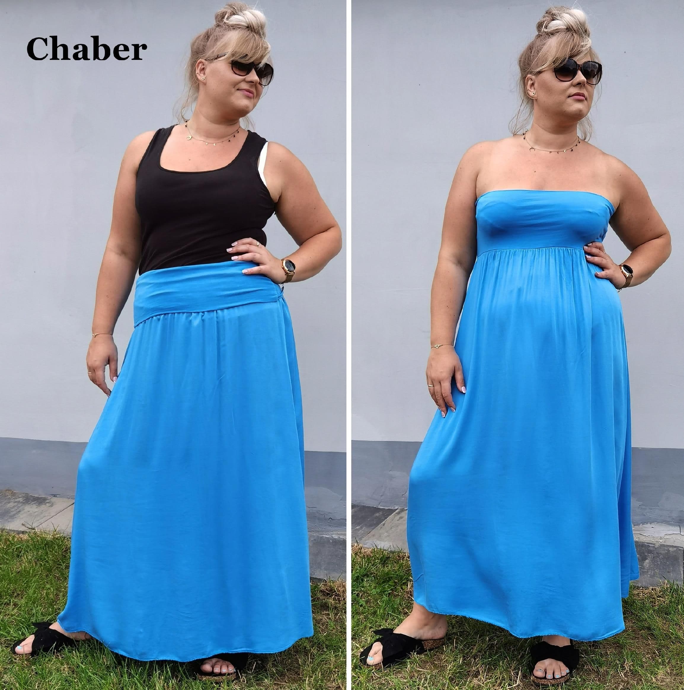 Zwiewna długa spódnica plus size 2XL 3XL 4XL 5XL
