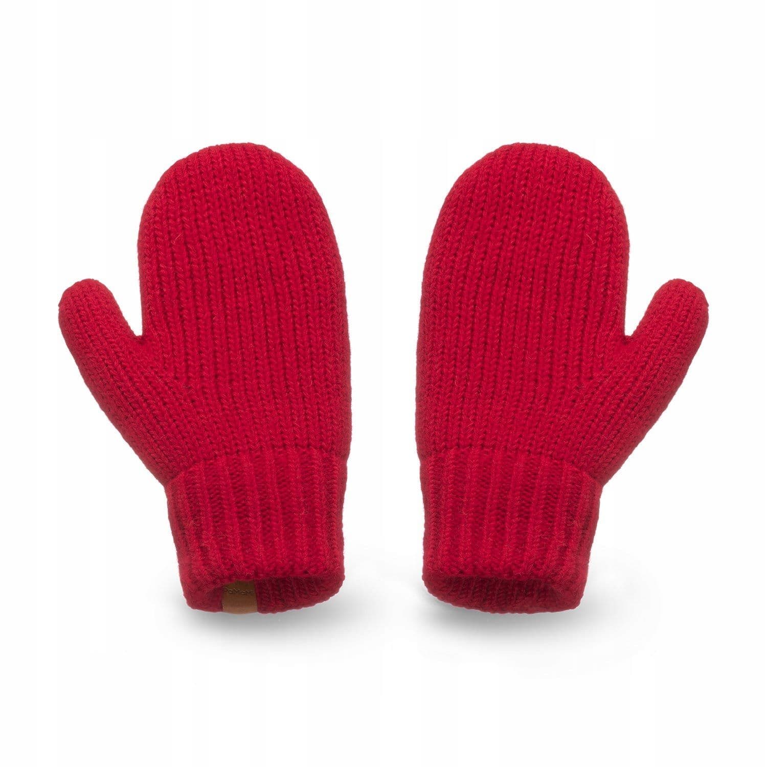 KOMPLET ZIMOWY CZAPKA + KOMIN + RĘKAWICZKI DUŻY POMPON Czerwony A1 PREZENT