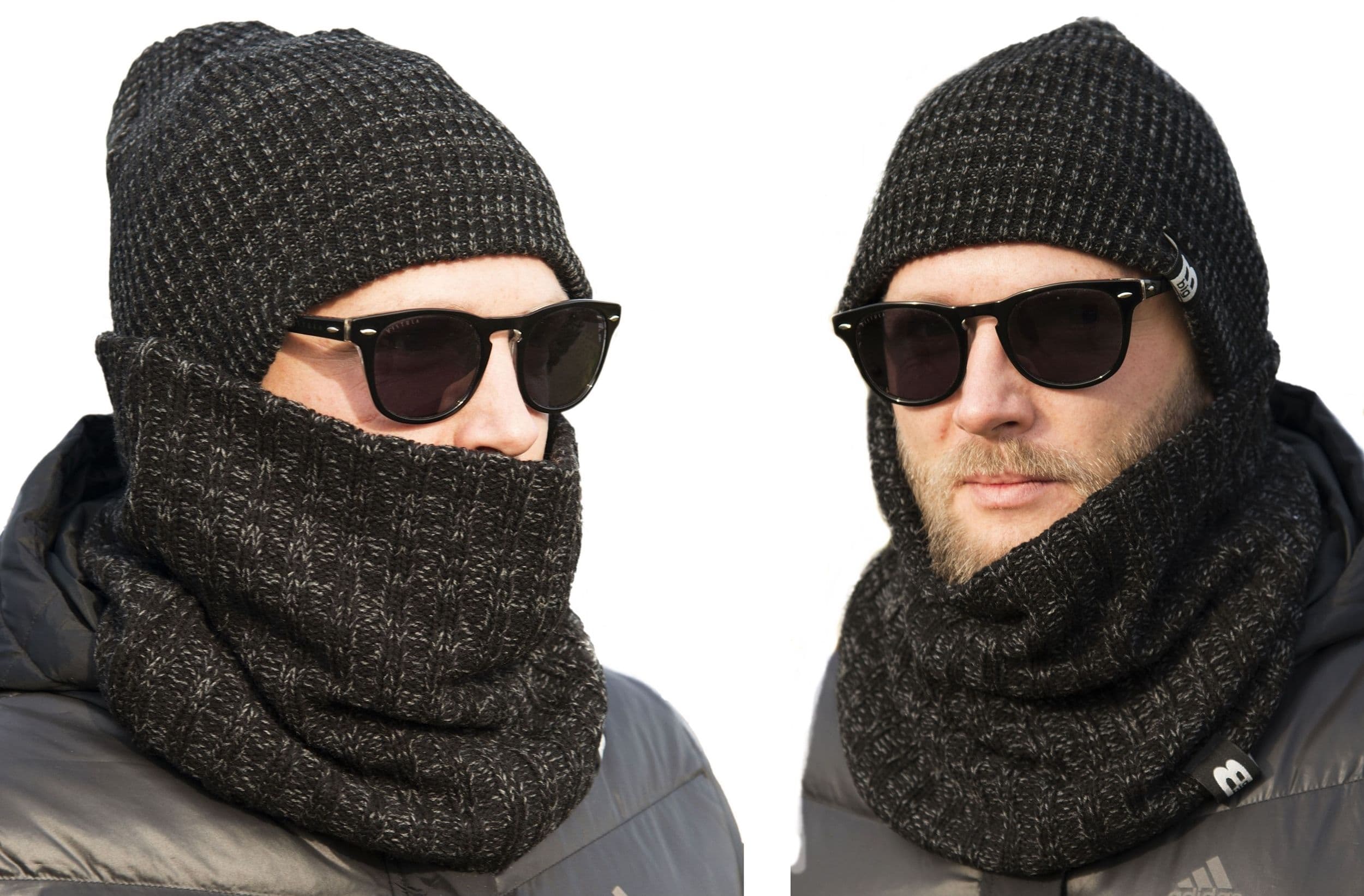 Klasyczna CZAPKA męska dwie warstwy zimowa beanie smerfetka