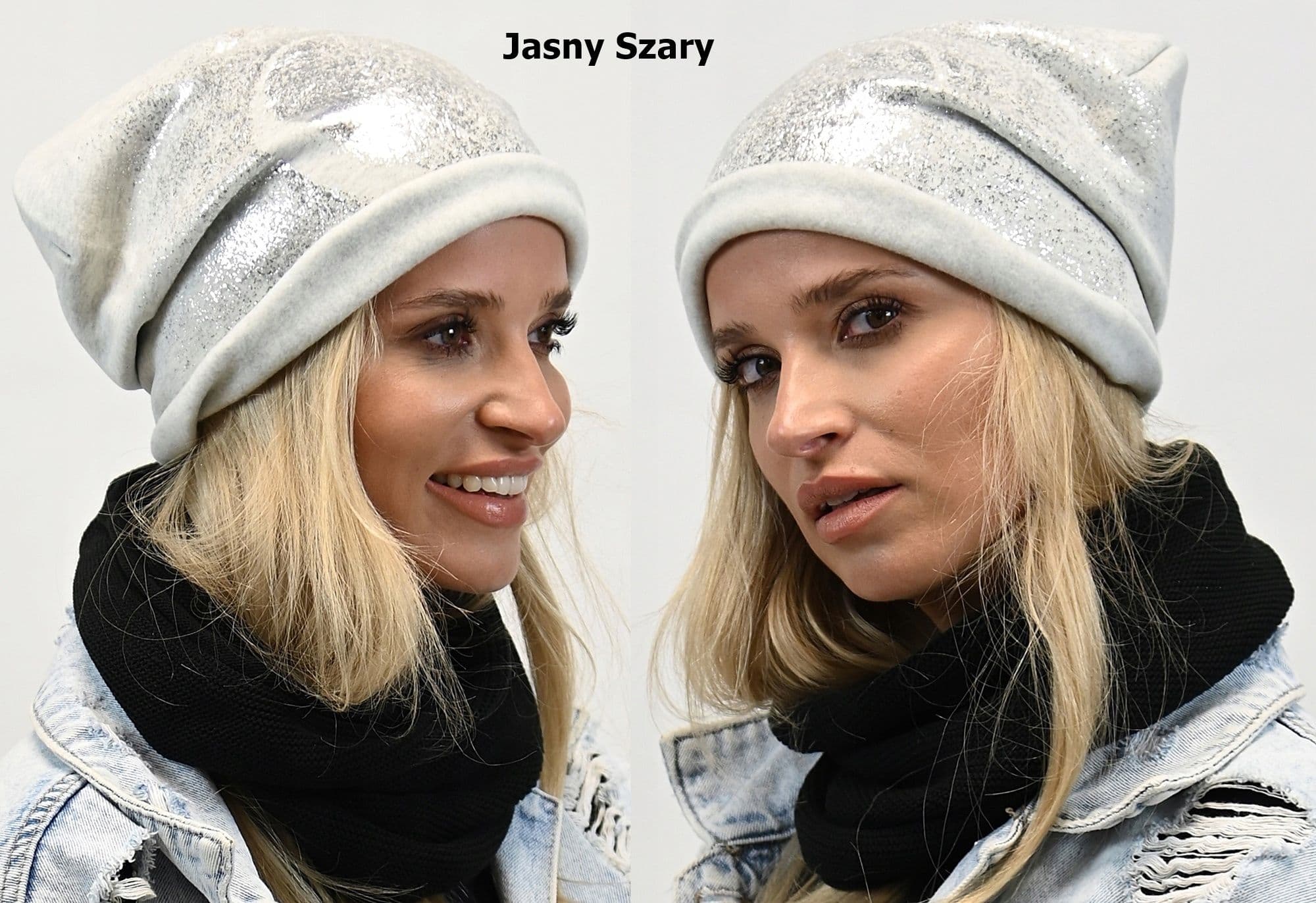 CZAPKA beanie smerfetka damska bawełniana z polarem KOLORY wz4