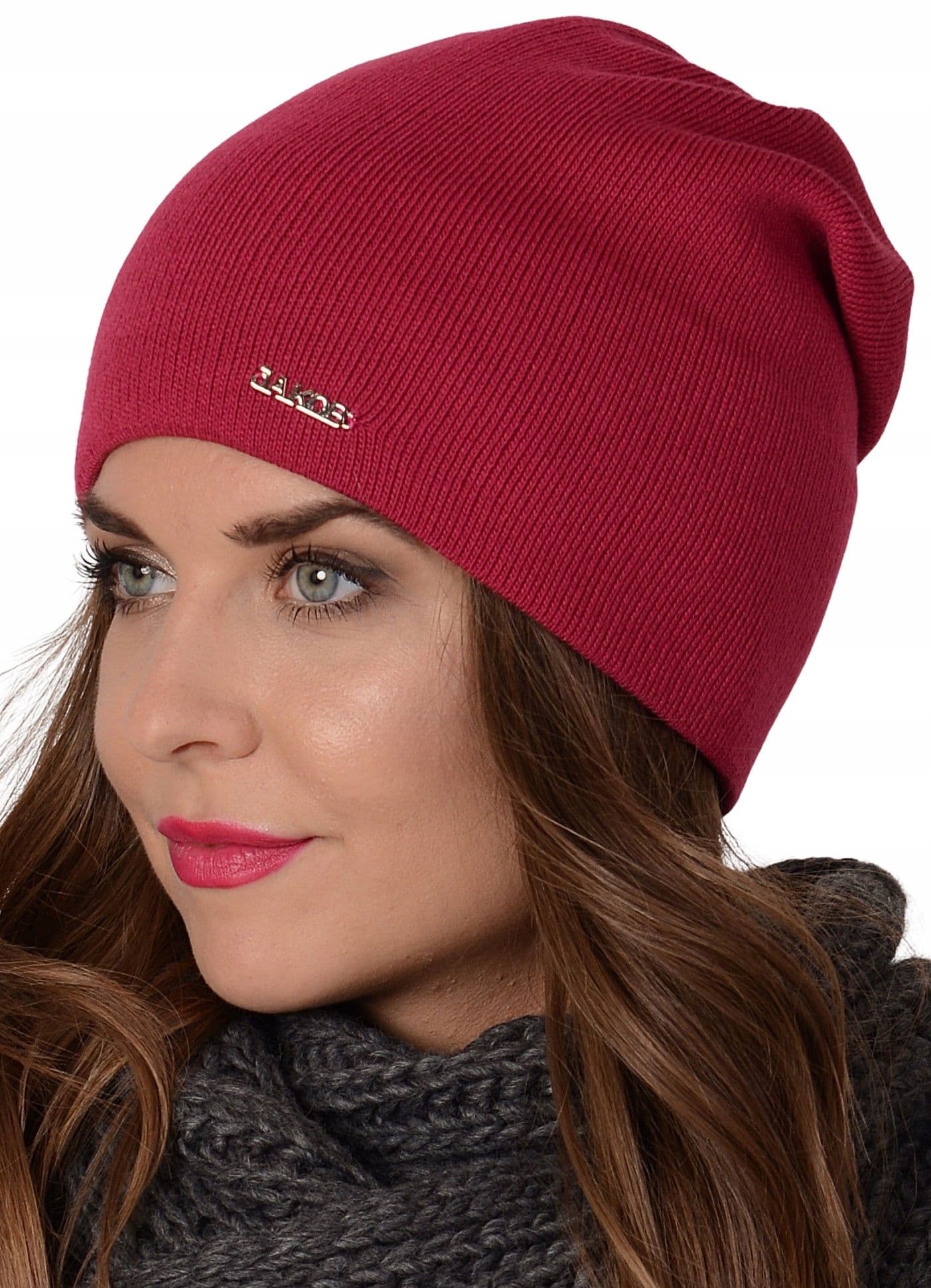 Podpinana czapka damska smerfetka beanie J6