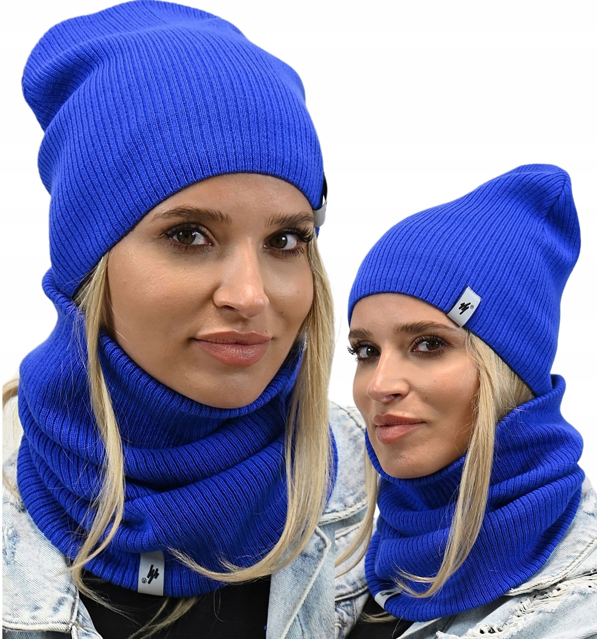 KOMPLET CZAPKA - KOMIN damski na zimę zestaw tuba beanie polski producent