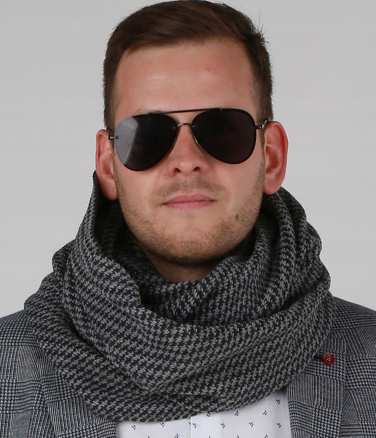 Elegancki KOMIN MĘSKI - szalik na zimę prezent klasyczny piękny ciepły 1L
