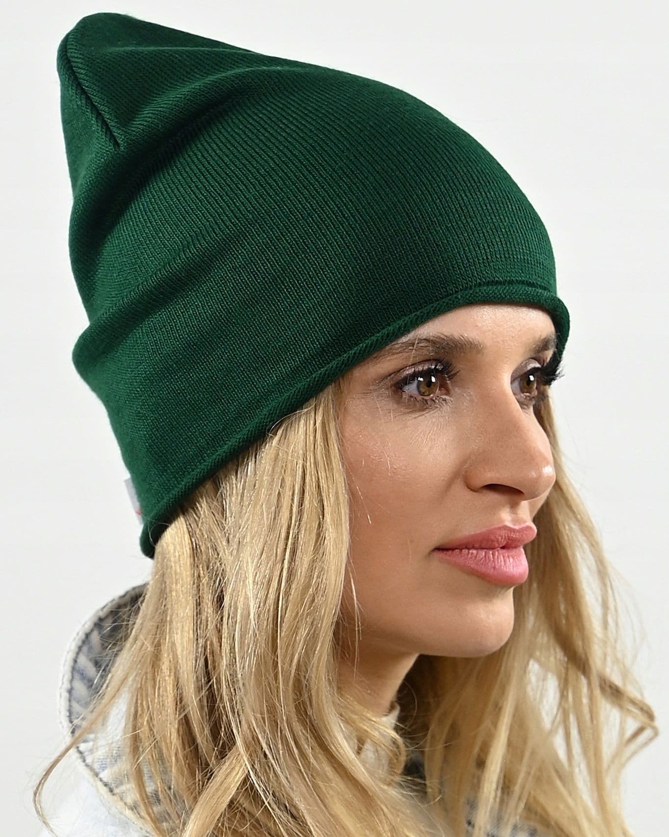 Zielona czapka dasmka beanie krasnal lekko polski producent