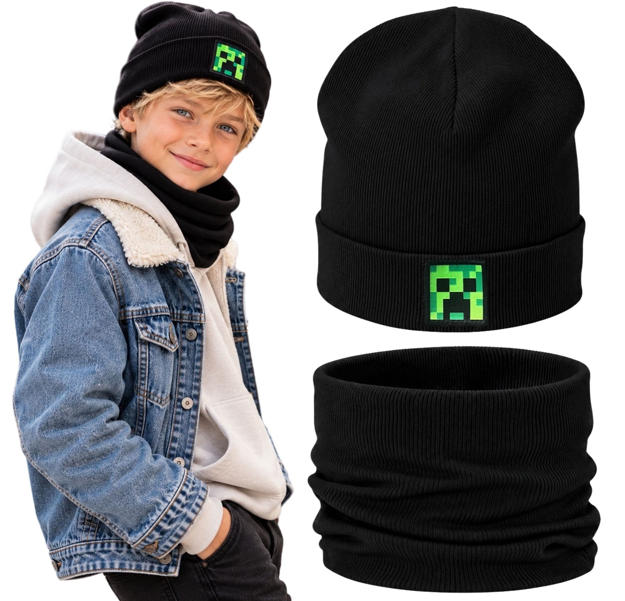 Komplet Mincraft Czarny