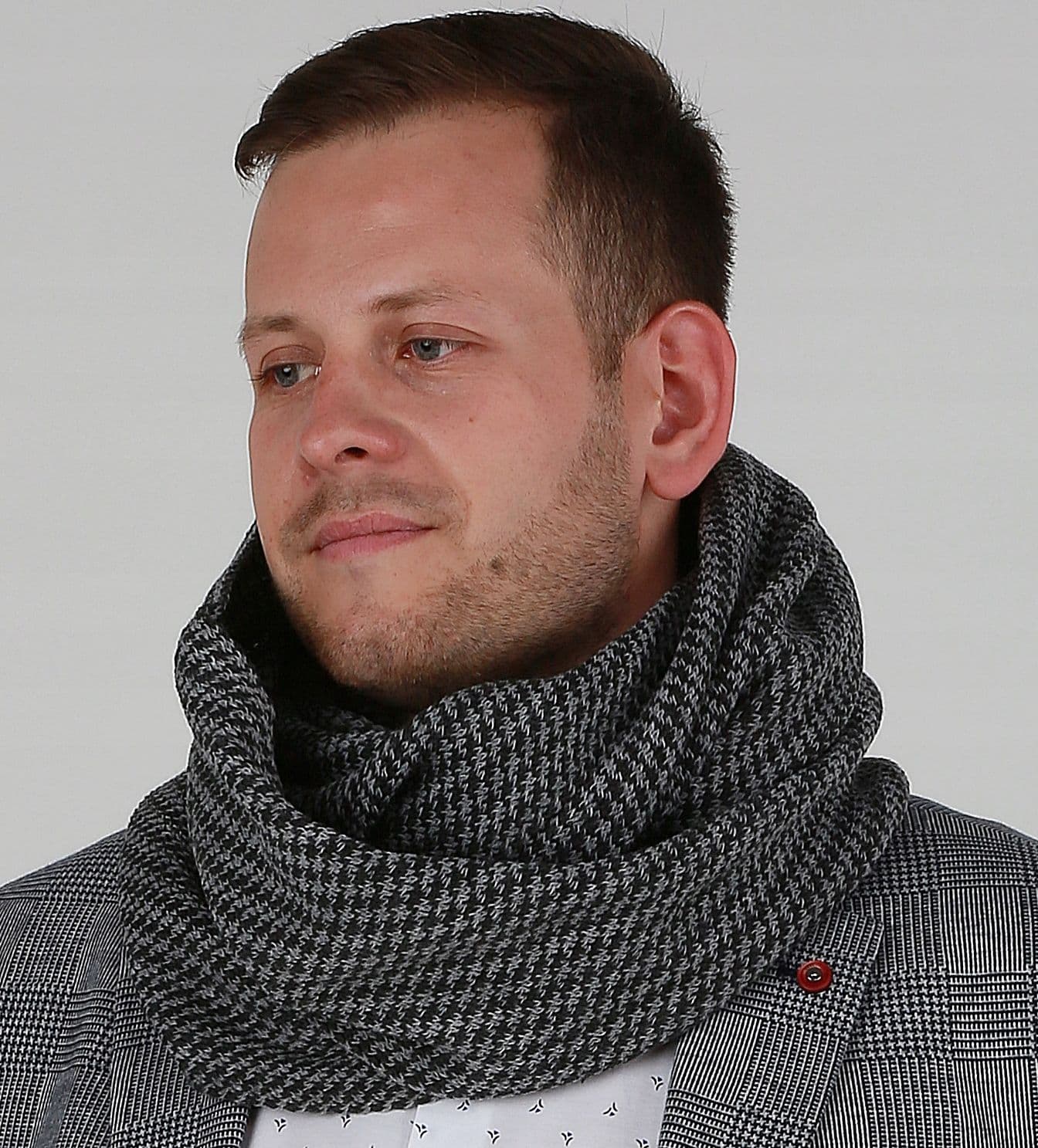 Elegancki KOMIN MĘSKI - szalik na zimę prezent klasyczny piękny ciepły 1L