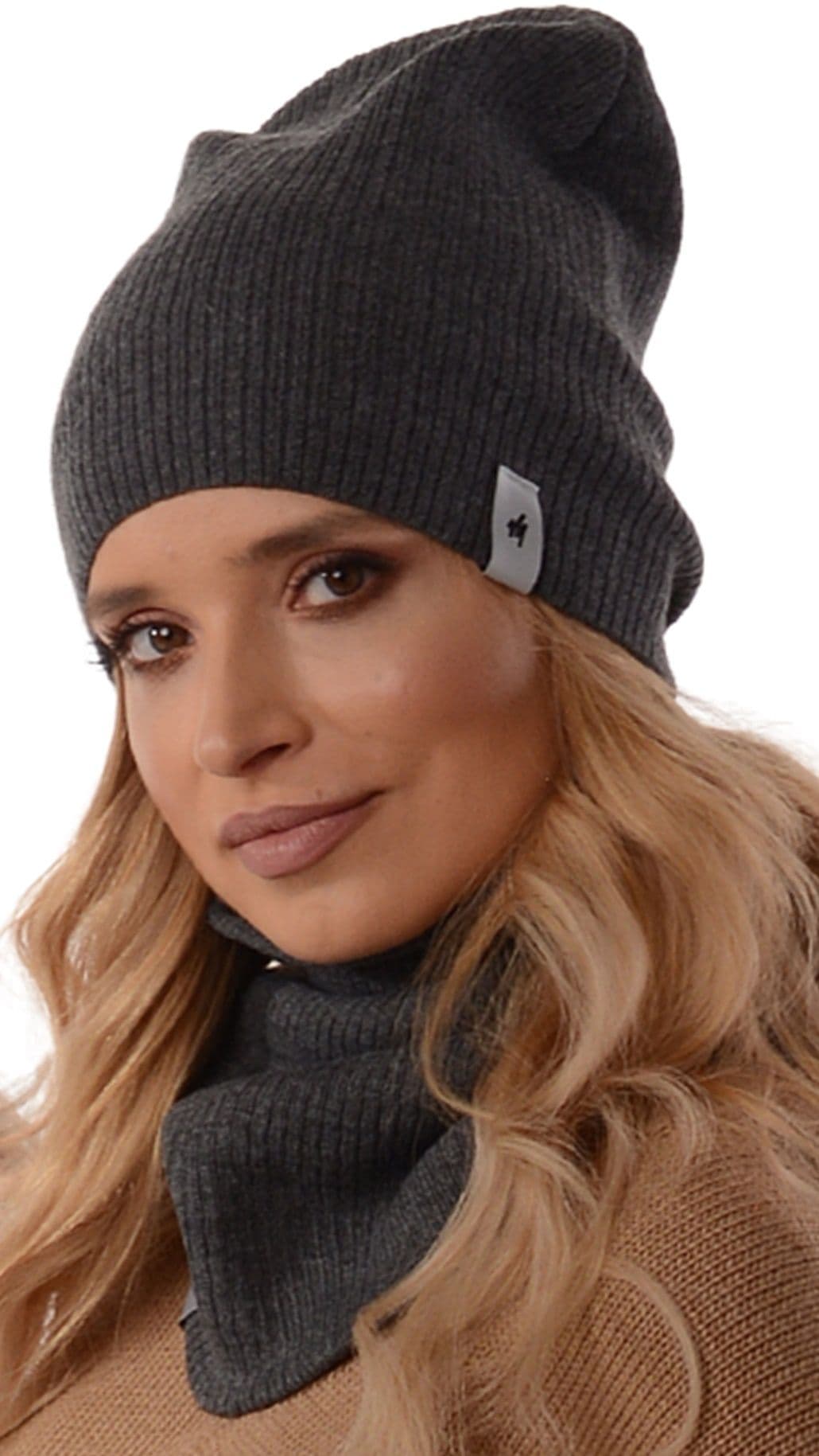 komplet zestaw zimowy CZAPKA damska KOMIN tuba beanie polski producent