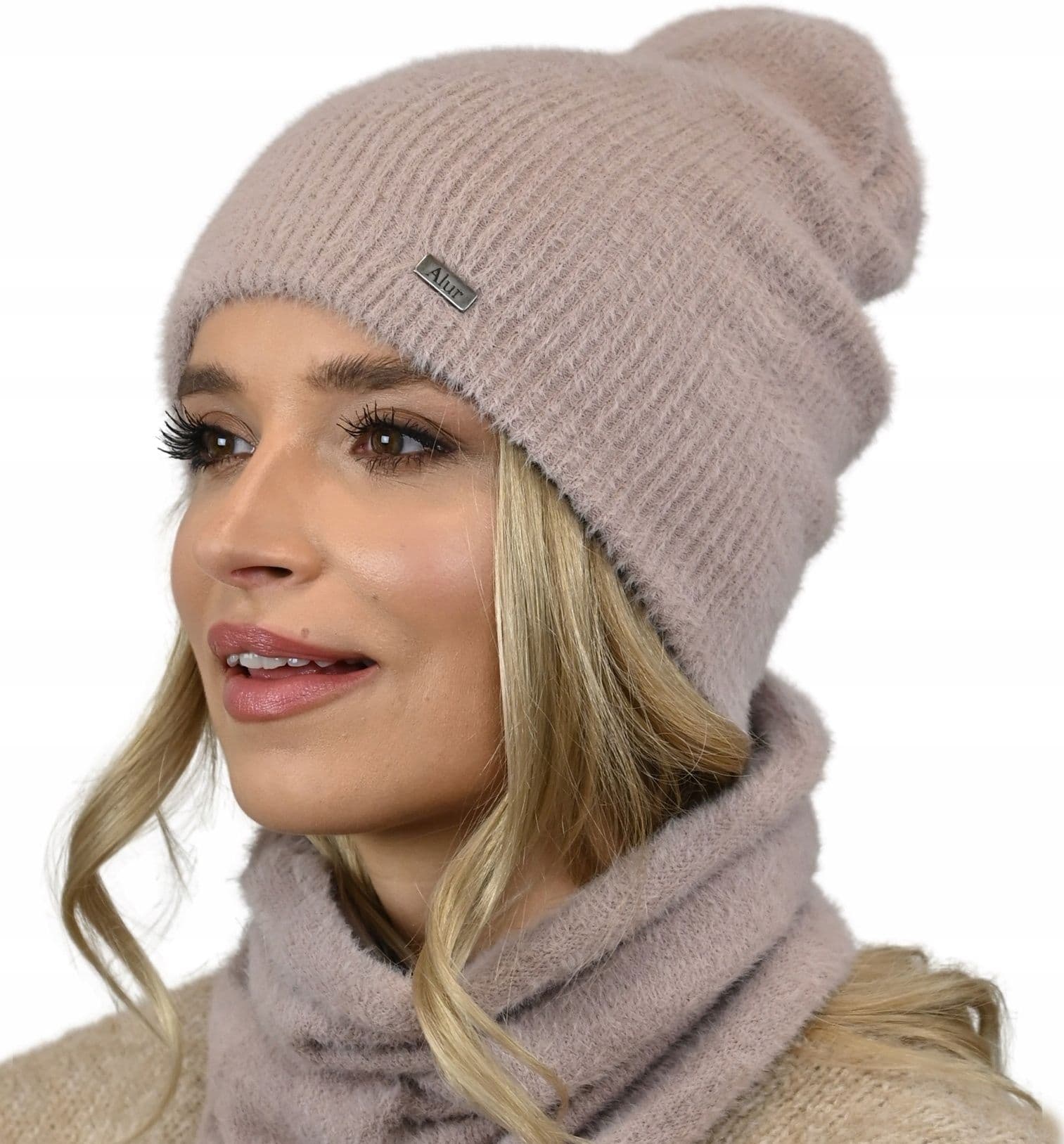 Czapka Damska Ciepła zimowa Beanie dwuwarstwowa uniwersalna modna prążek