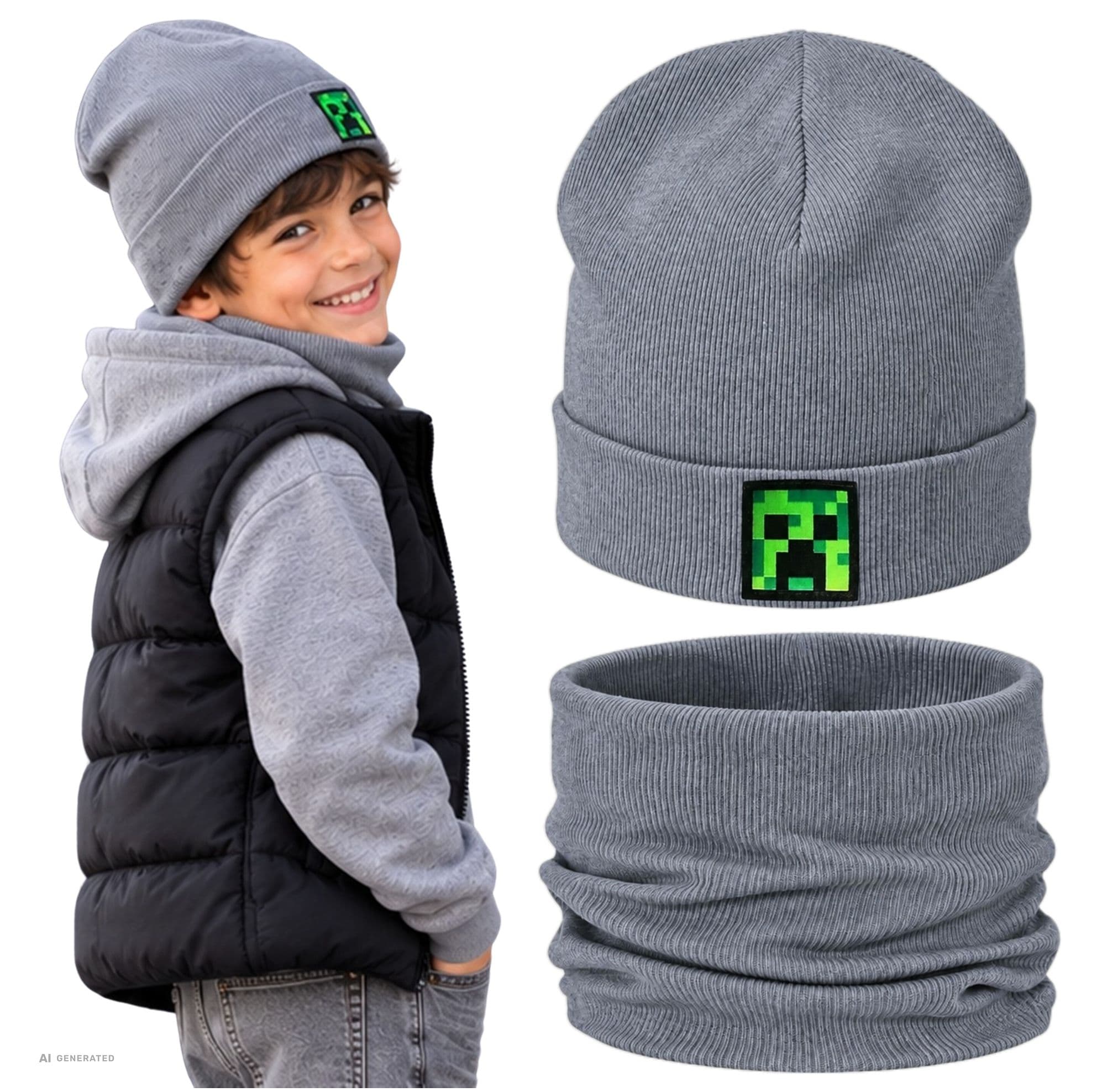 Komplet Mincraft Szary