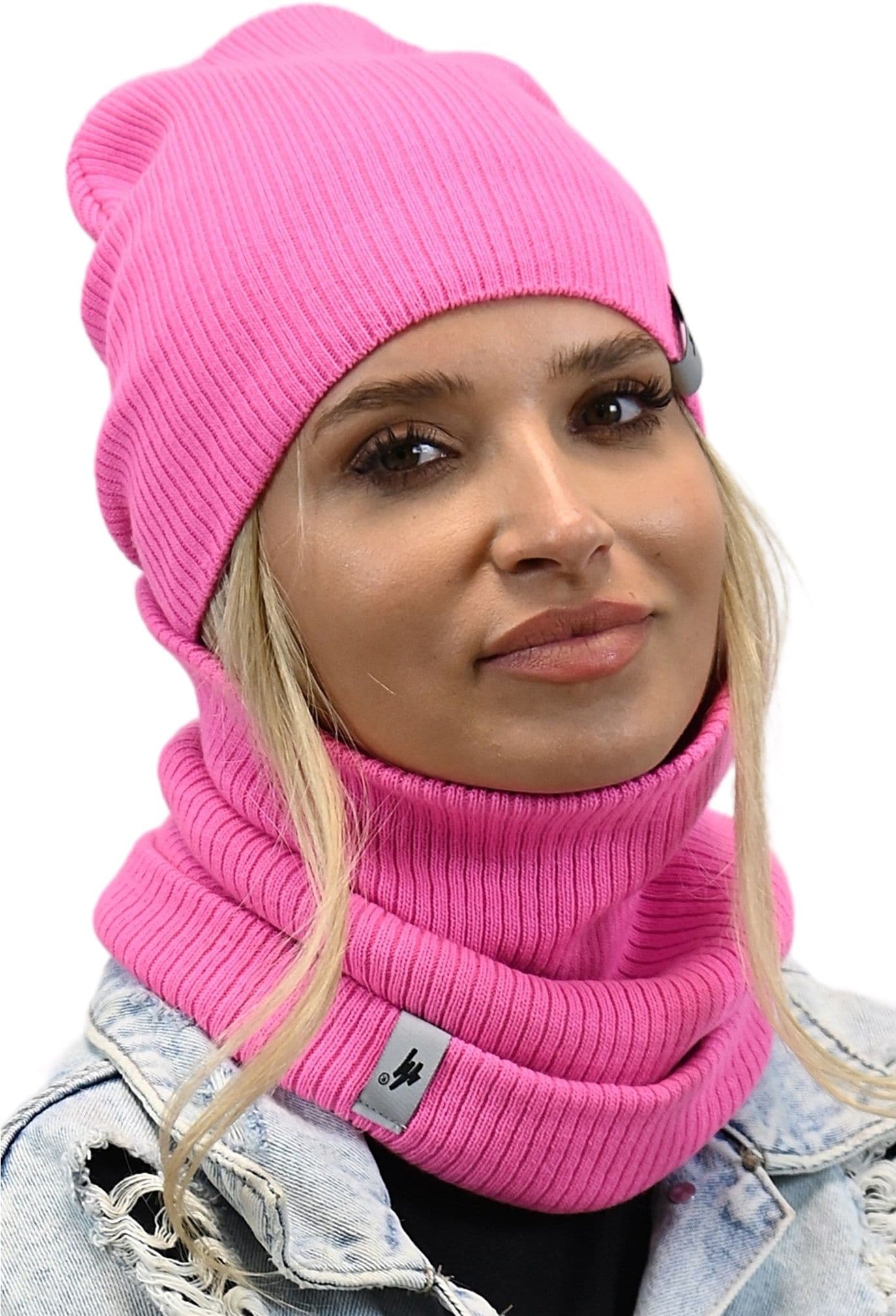 polski KOMPLET CZAPKA Z KOMINEM na zimę beanie szalik tuba ZESTAW prezent