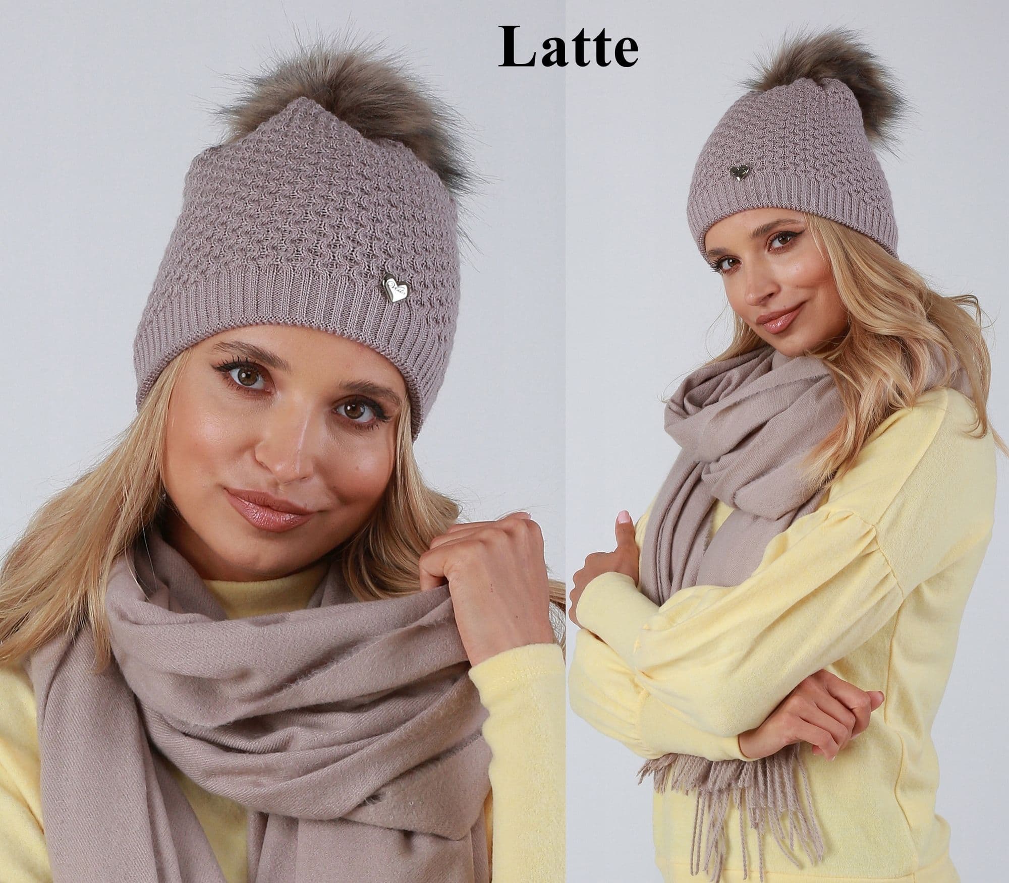 Polska Ciepła Czapka damska z polarem KOLORY V14