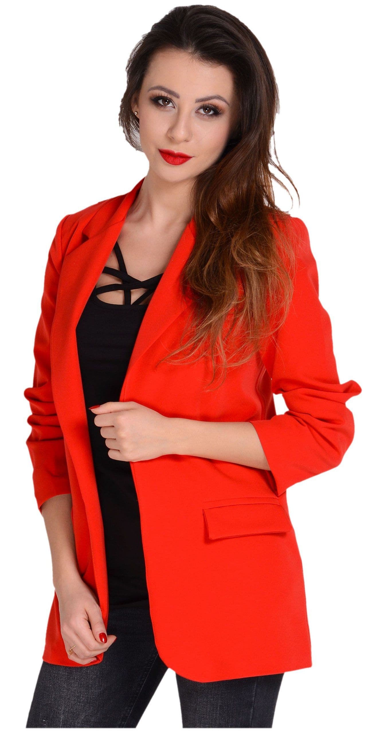 Elegancka BEŻOWA dłuższa Marynarka jakość L/40