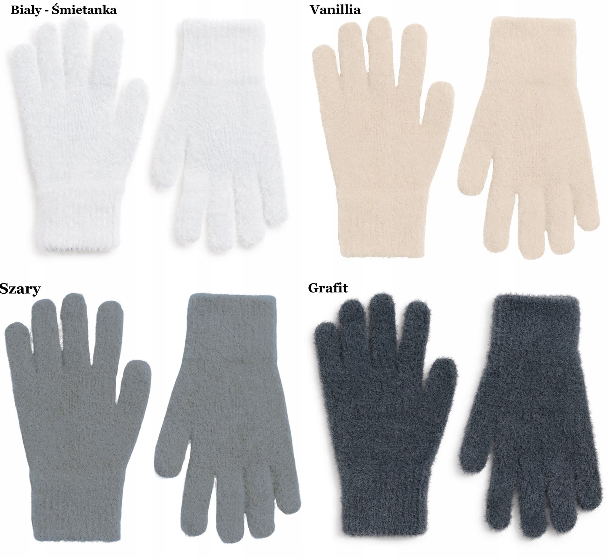Zielone rękawiczki zimowe damskie ELEGANCKIE ciepłe Palczatki ALPAKA UNI