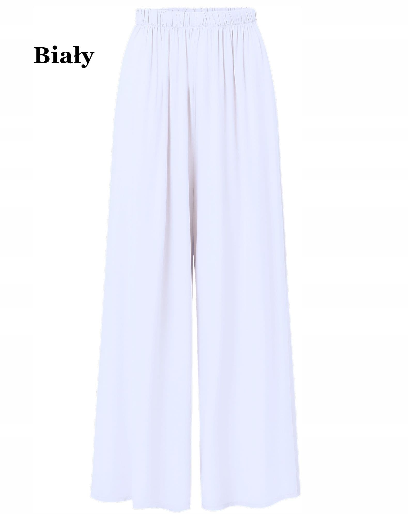 Spodnie damskie luźne szerokie z wiskozy WIDE LEG letnie z kieszaniami SML