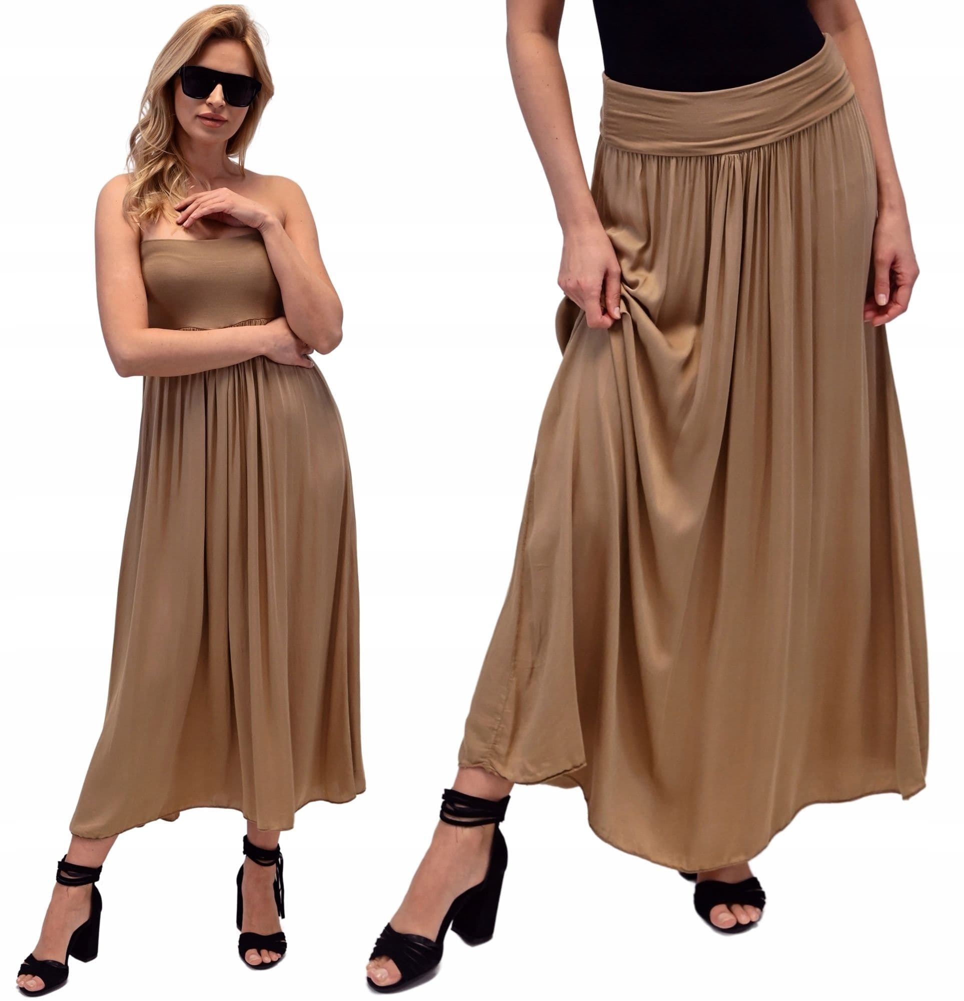 ZWIEWNA DŁUGA SPÓDNICA MAXI DO KOSTEK BOHO DAMSKA