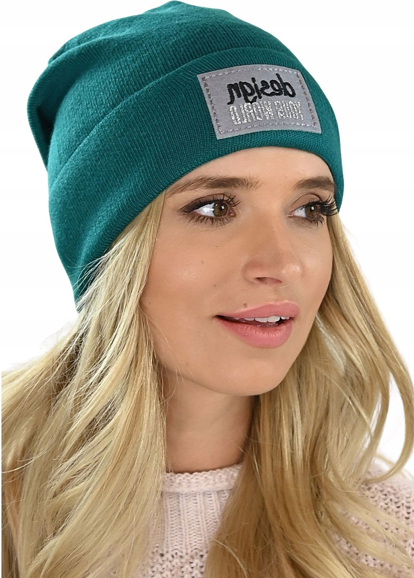 damska CZAPKA beanie podpinana M7