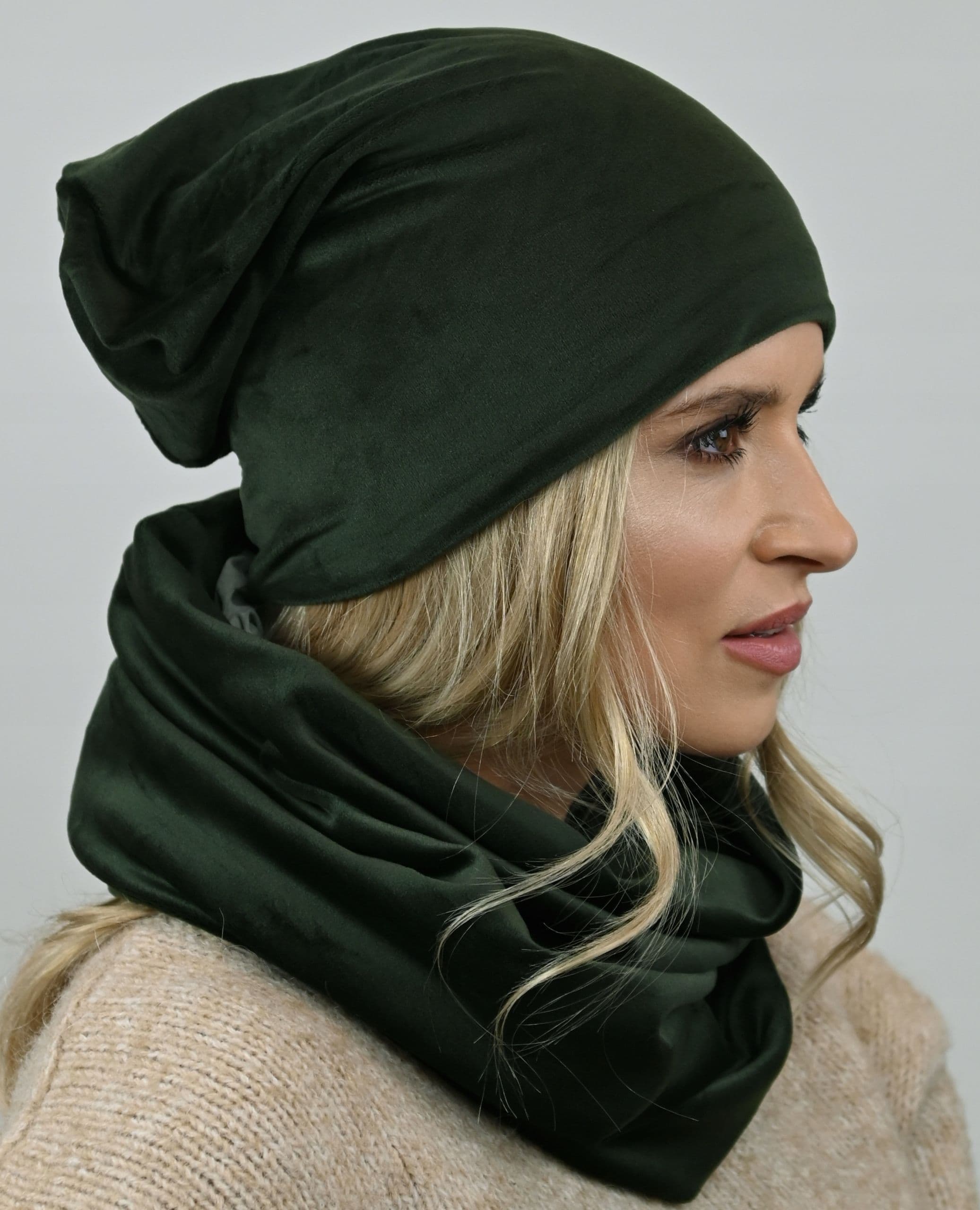 Khaki zestaw komplet damski czapka z tubą Wz14
