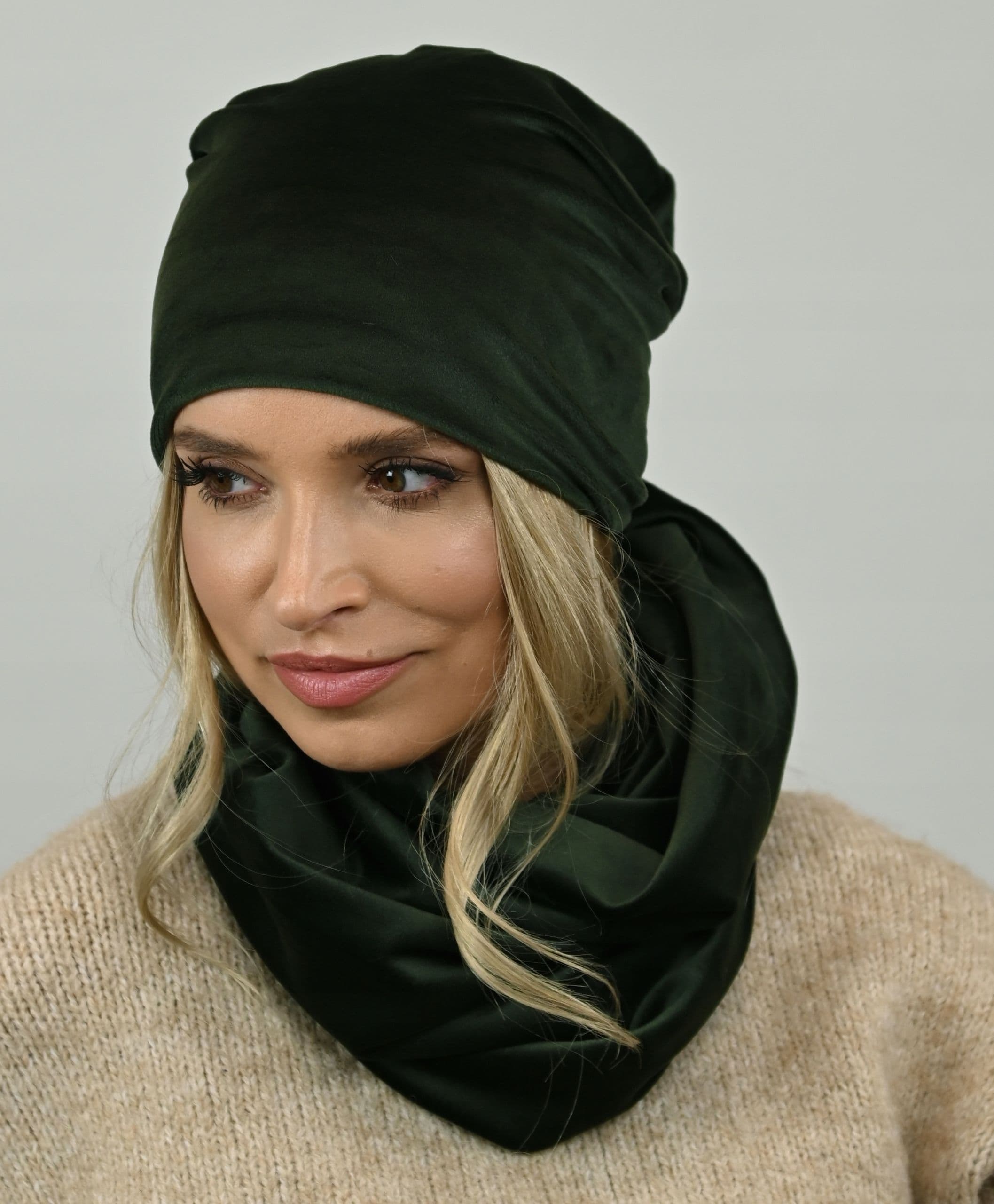 Khaki zestaw komplet damski czapka z tubą Wz14