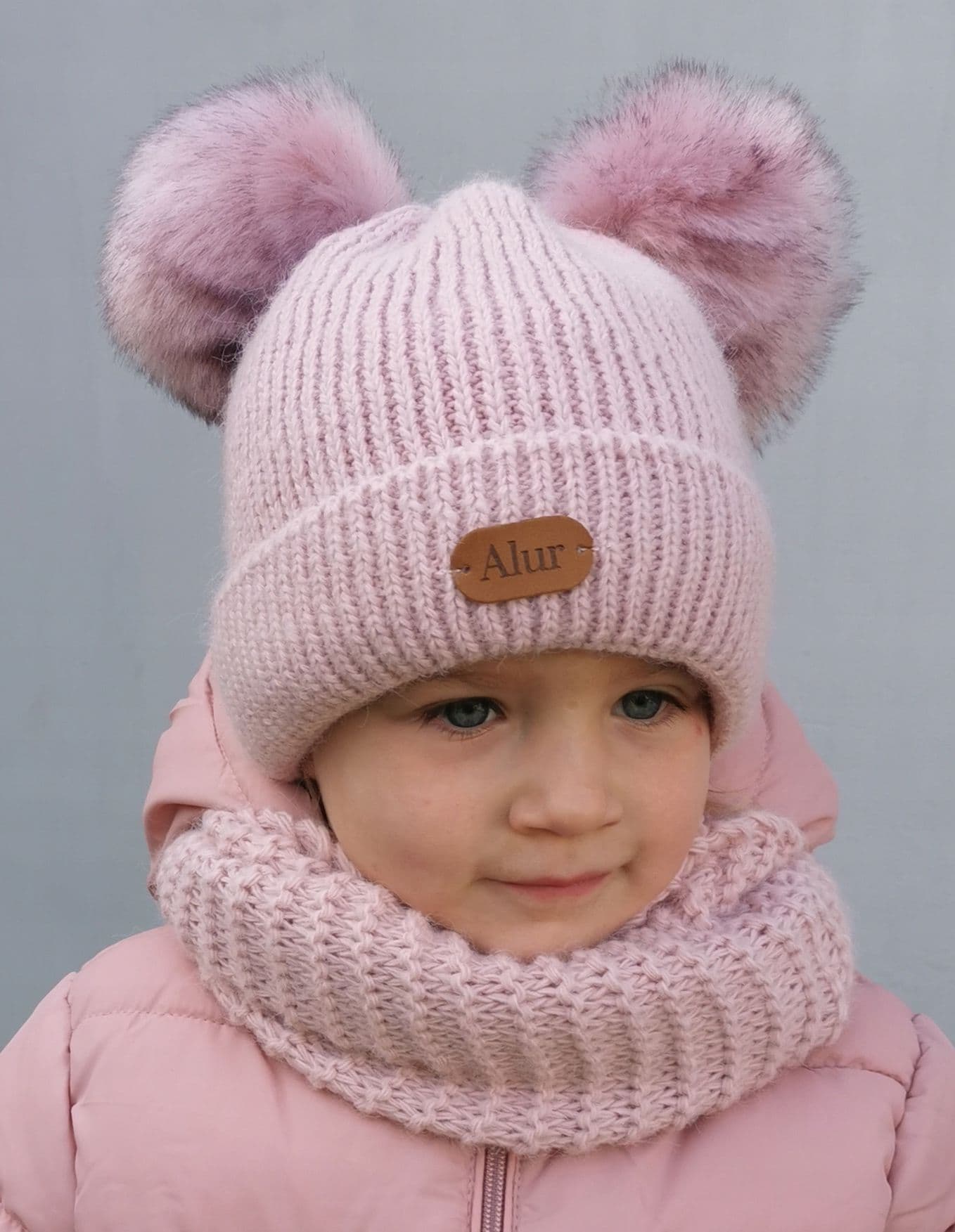 Ciepła CZAPKA dwa POMPONY POLAR Kolory 3-15 LAT