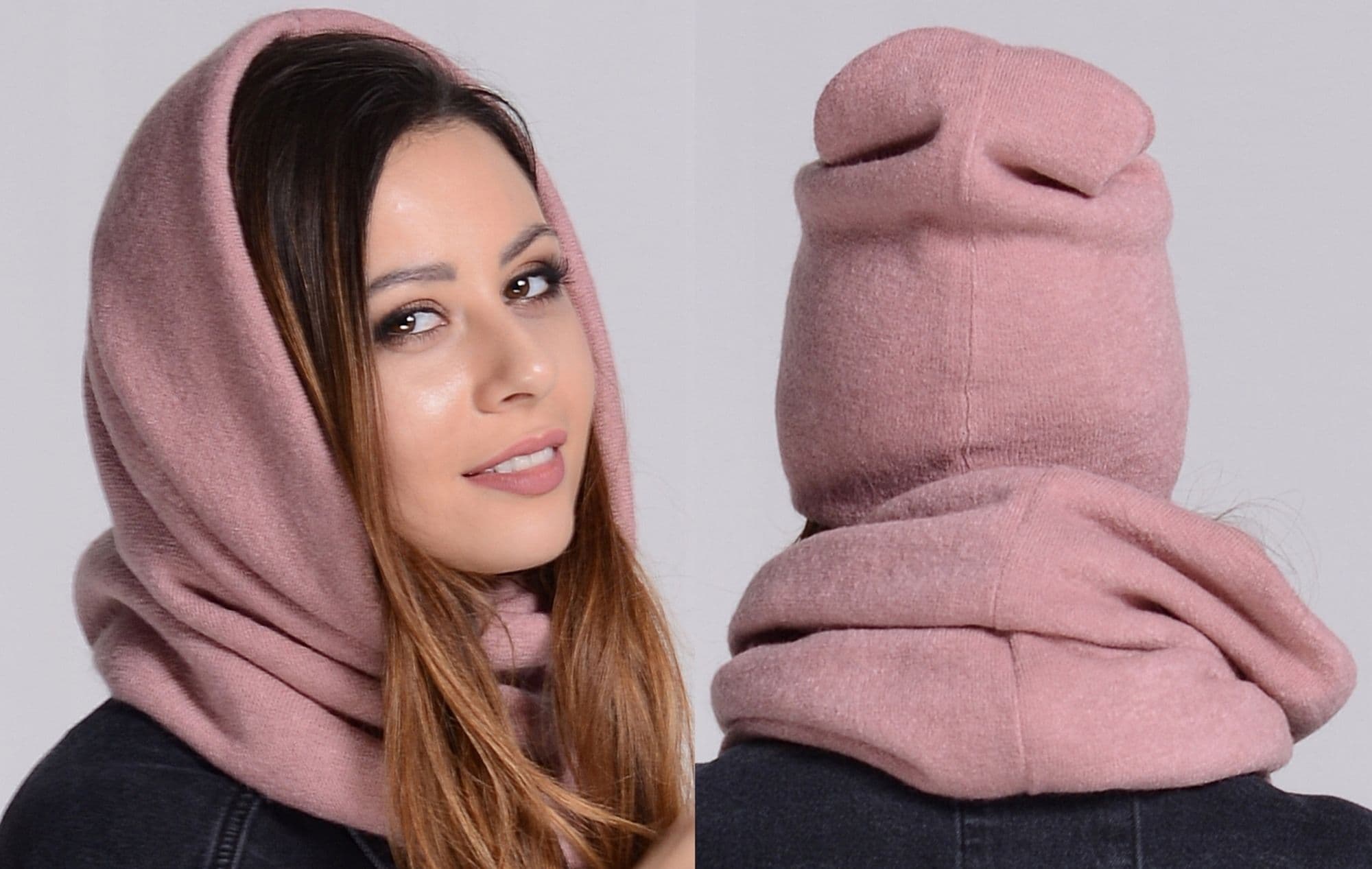 Komplet damski zimowa CZAPKA + KOMIN ciepły polski producent moda RÓŻ K6
