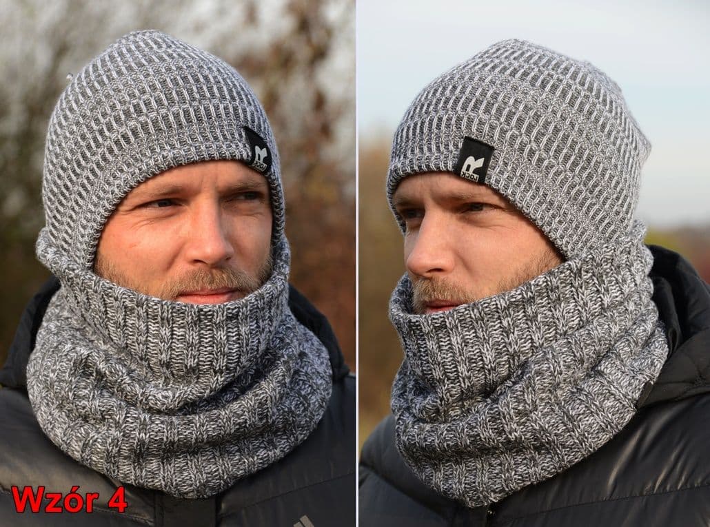 KOMPLET MĘSKI KOMIN szal + CZAPKA Zestaw POLSKI k5