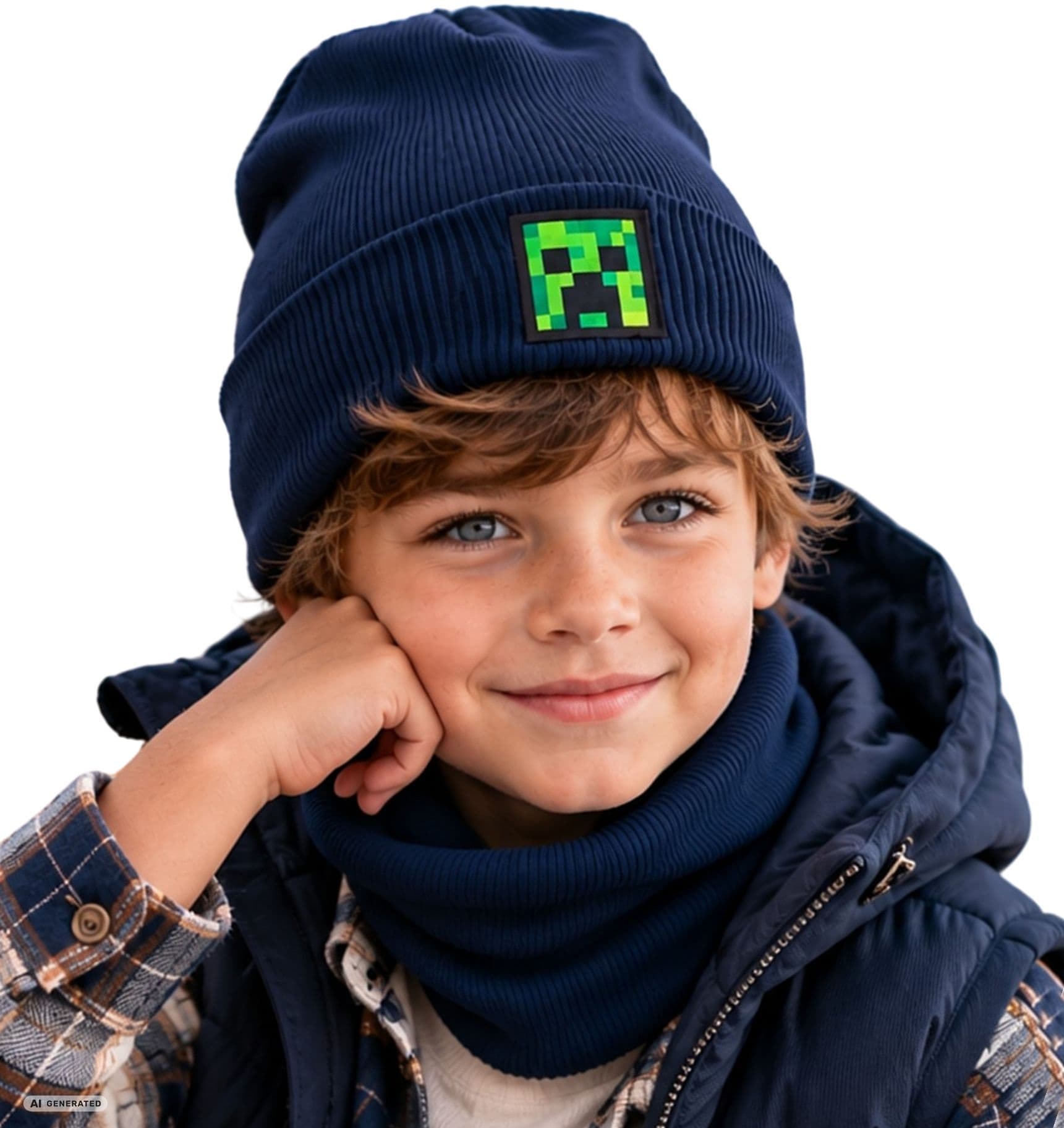 Komplet Mincraft Granatowy