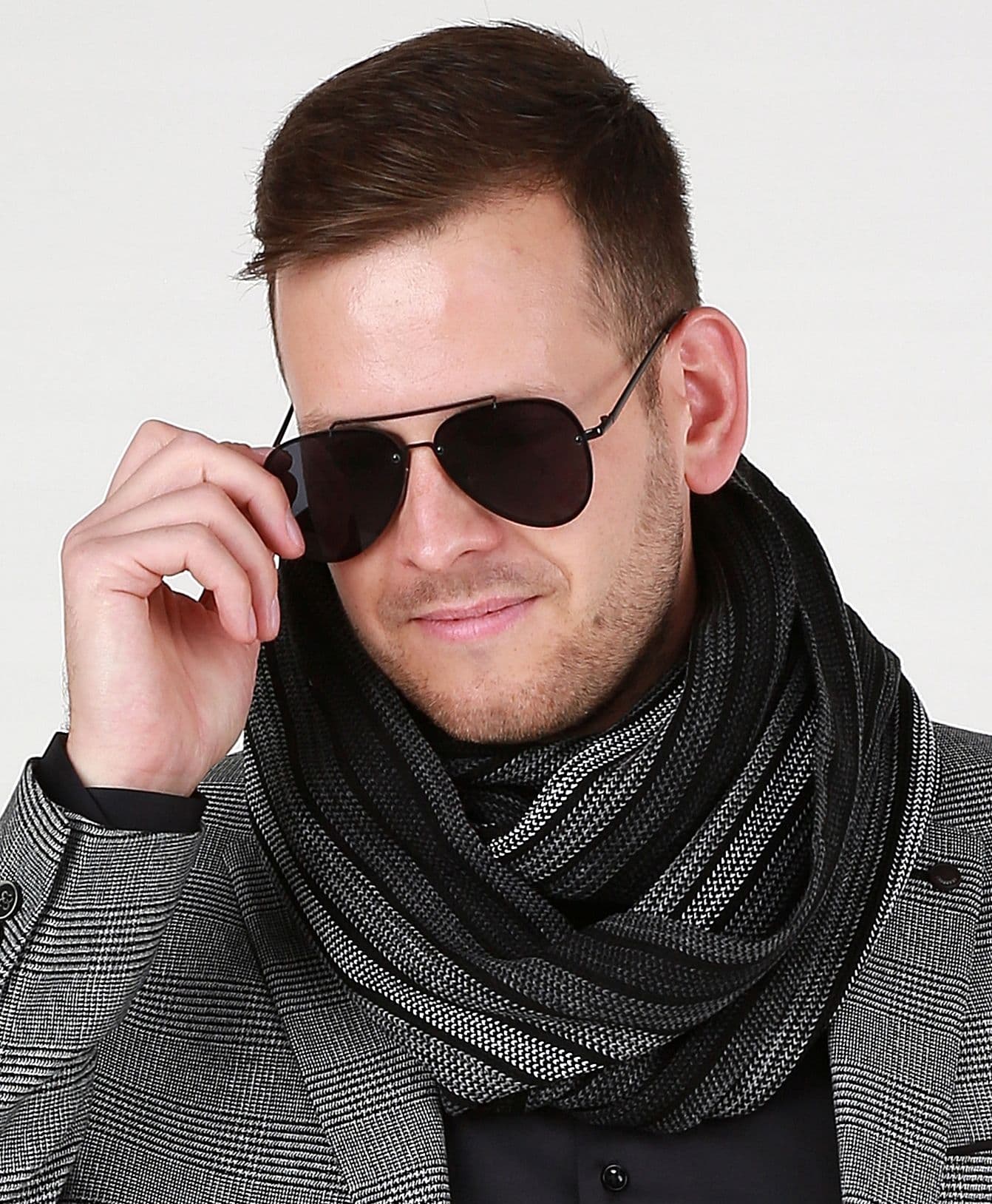 KOMIN męski ciepły szalik szal duży modny na zimę polski producent 1F