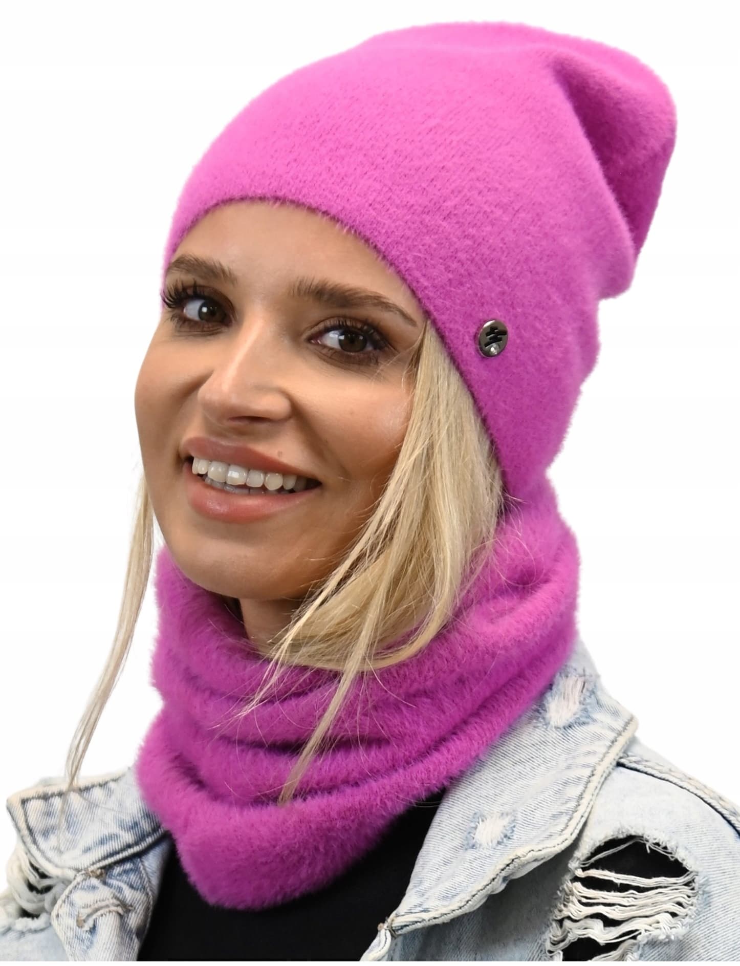 Komplet Czapka KOMIN damski alpaka tuba AL1