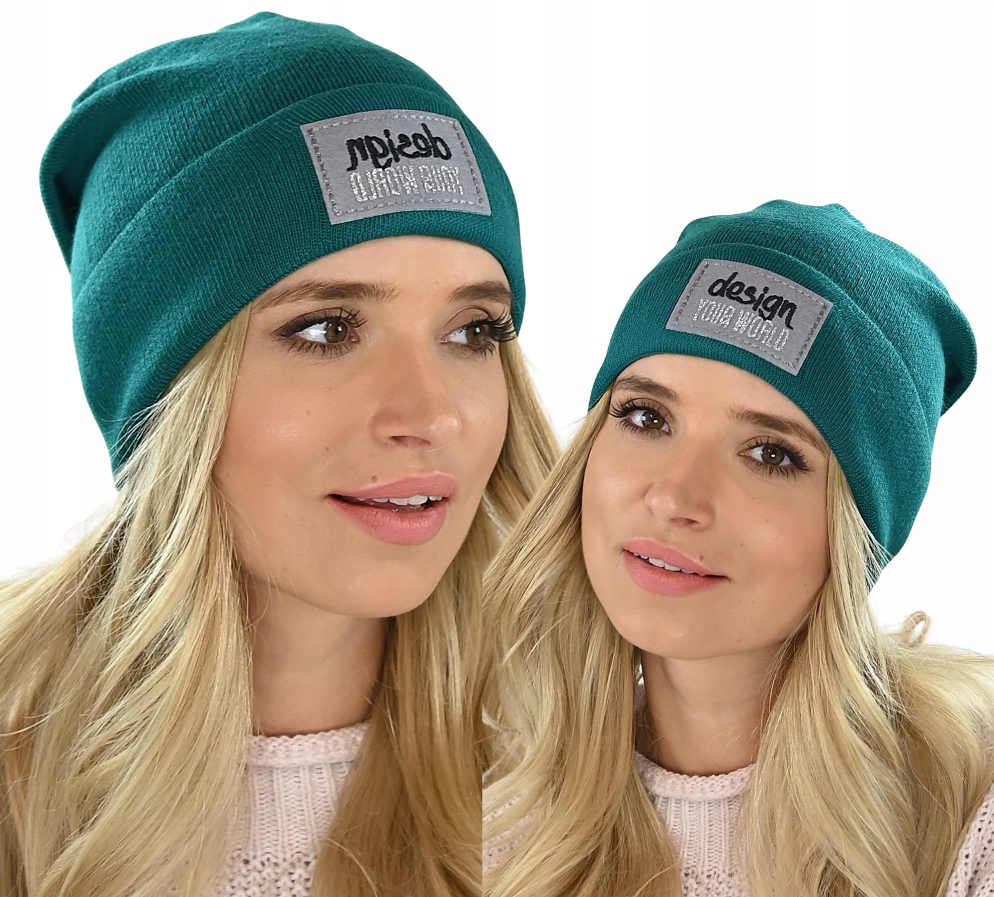 damska CZAPKA beanie podpinana M7