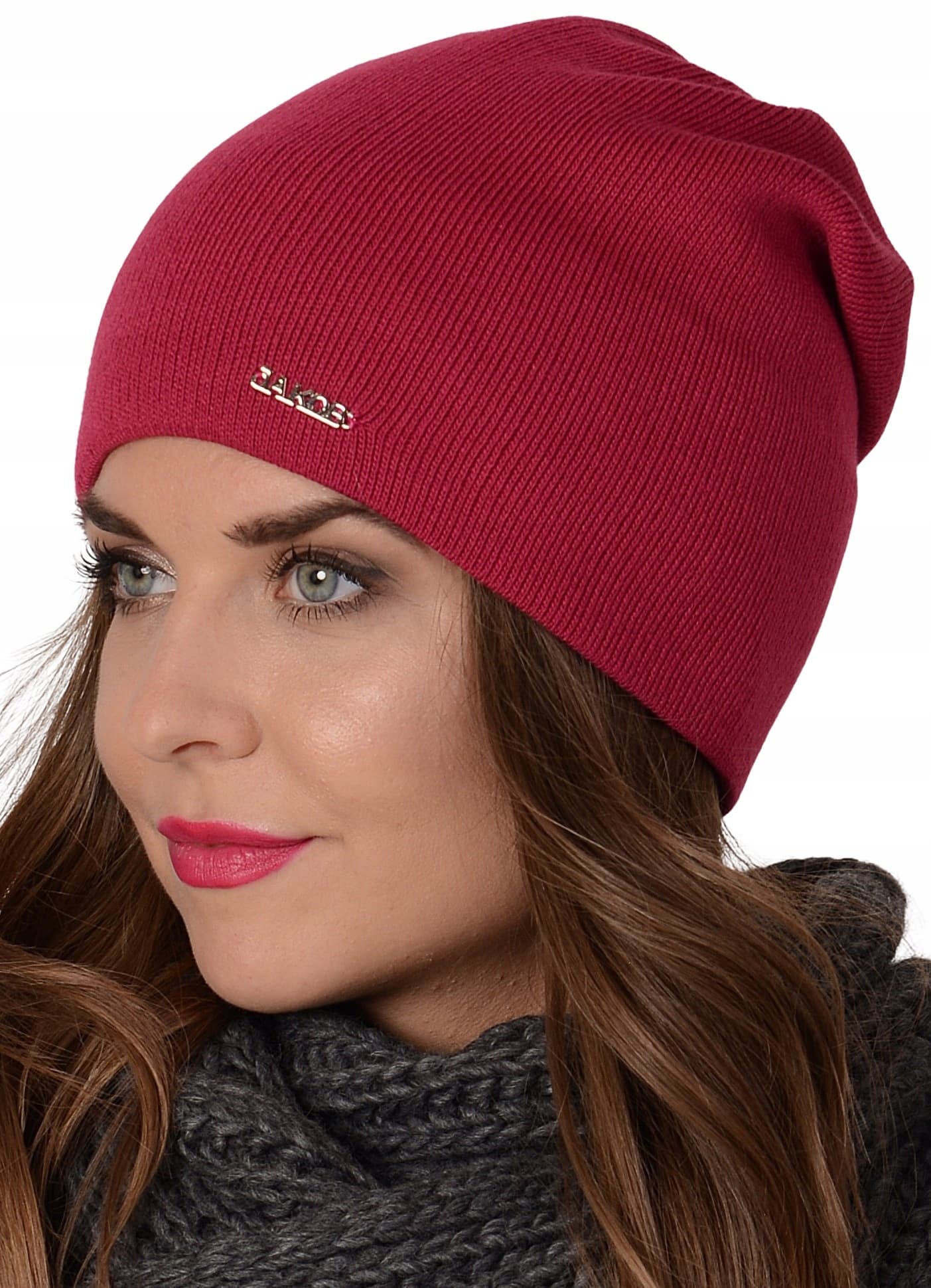 Podpinana czapka damska smerfetka beanie J6