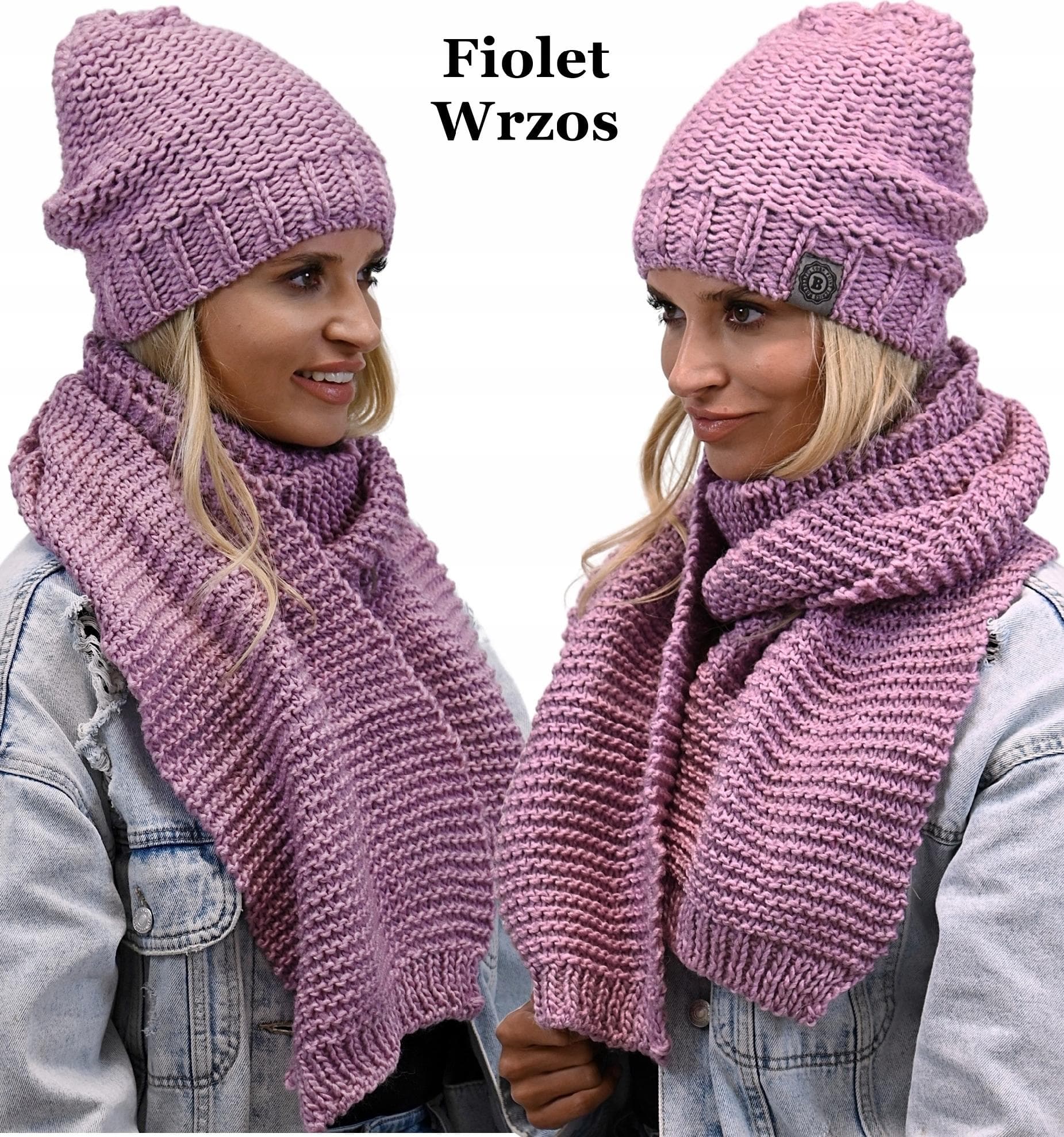 modny POLSKI KOMPLET CZAPKA polar SZALIKEM CIEPŁY
