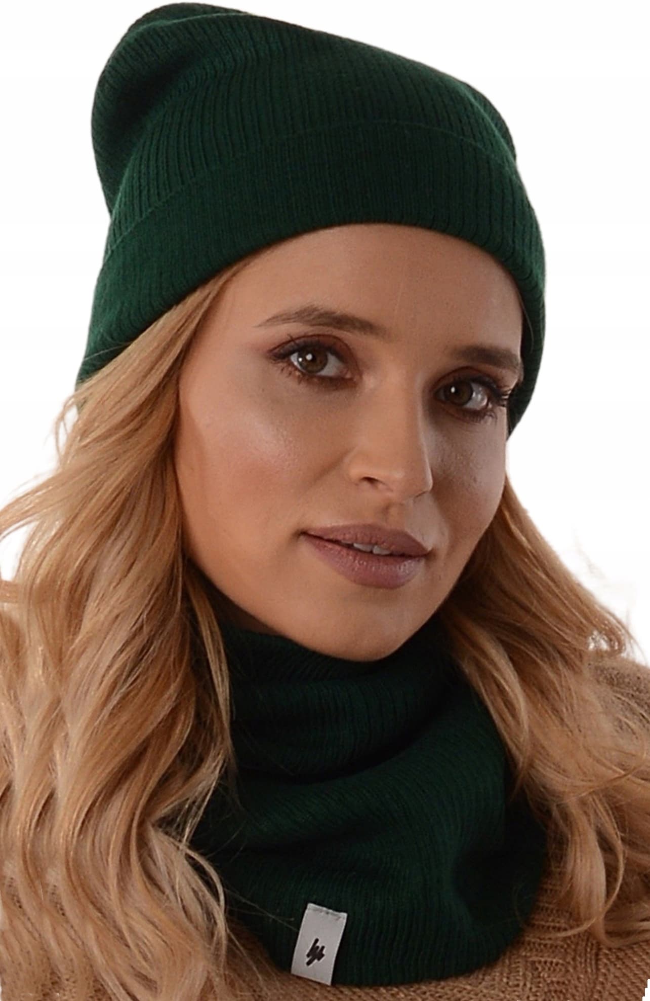 CZAPKA Z KOMINEM Damski KOMPLET polski producenta szalik tuba beanie