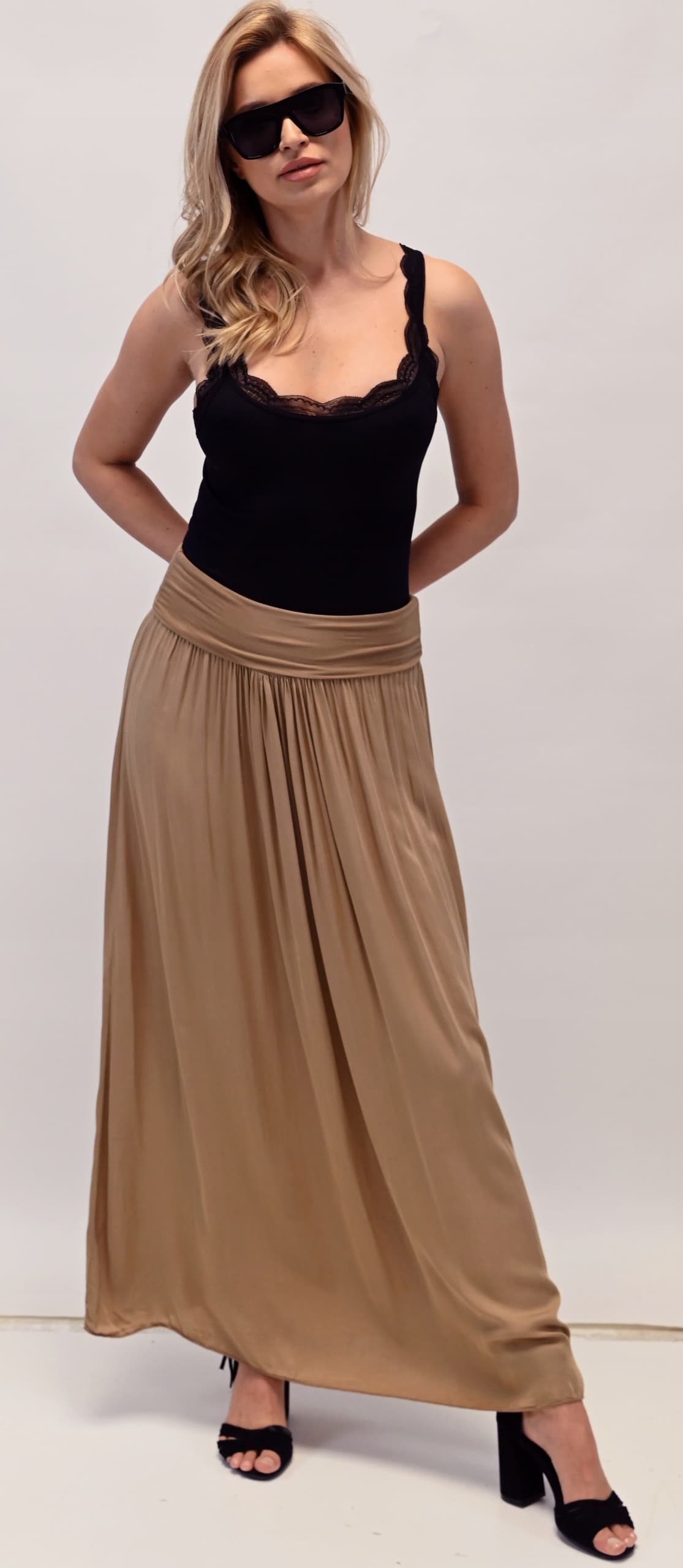 ZWIEWNA DŁUGA SPÓDNICA MAXI DO KOSTEK BOHO DAMSKA