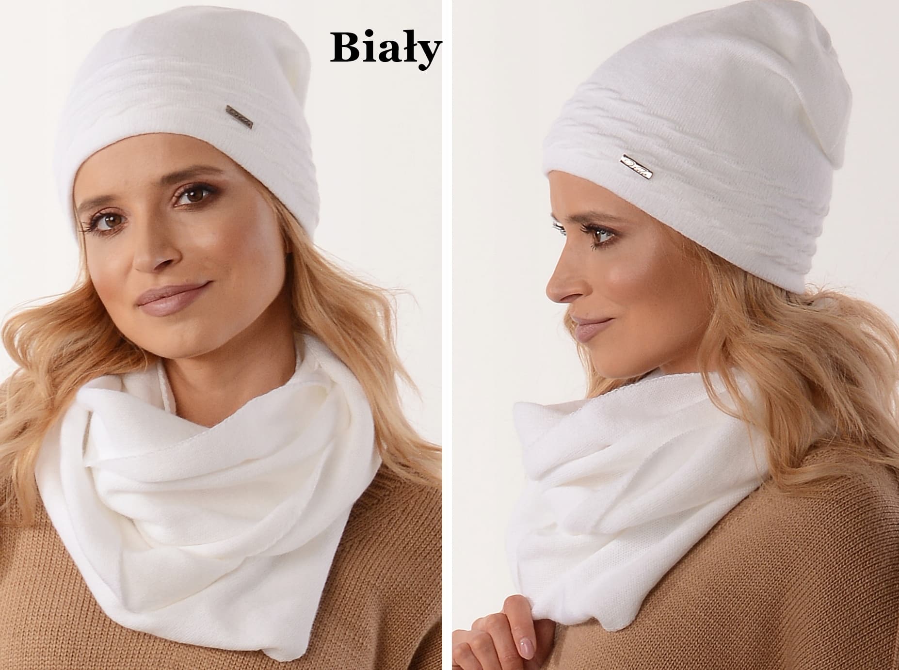 CZAPKA + KOMIN Komplet Damski na polarze zestaw Kolory K1