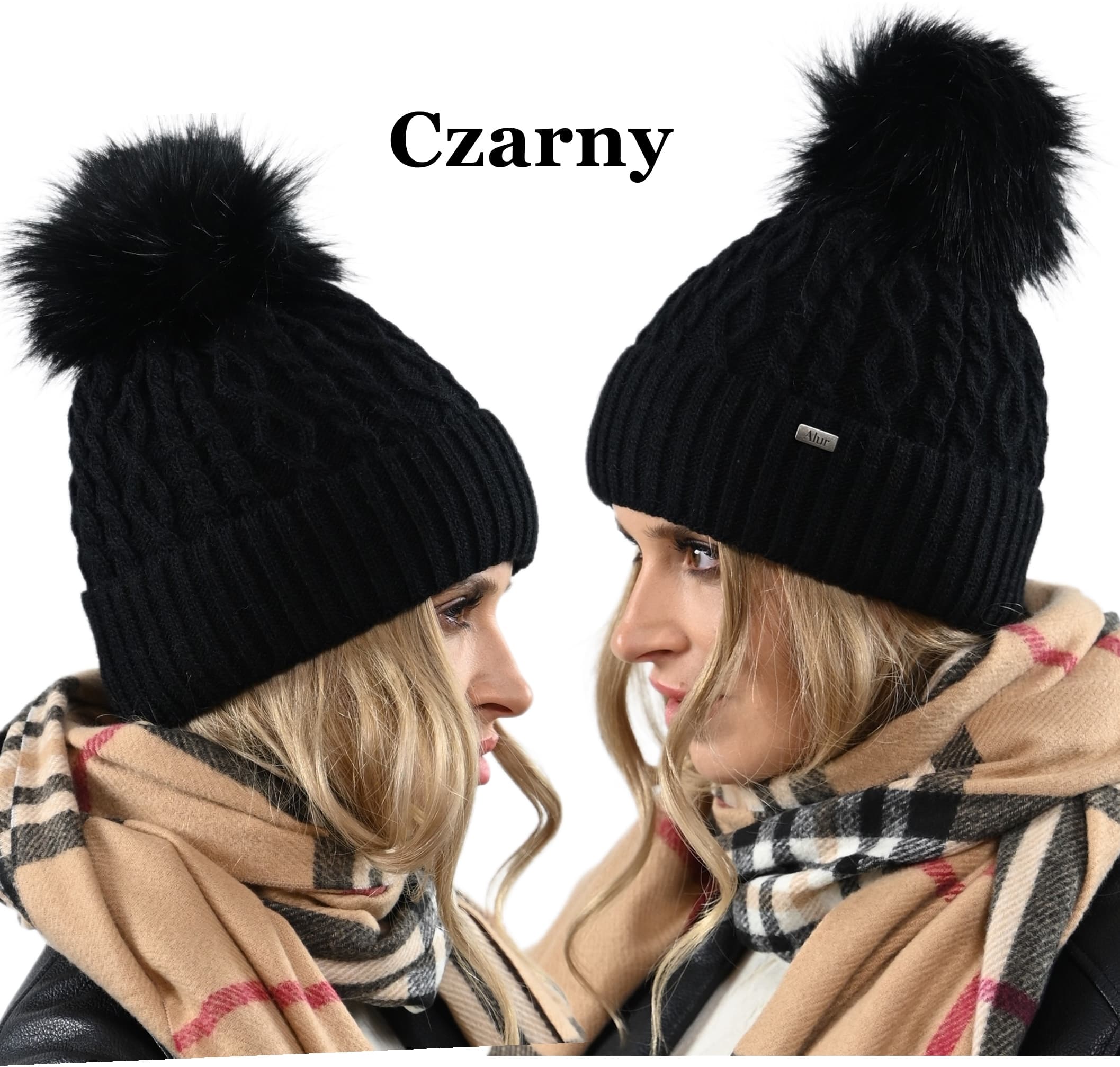 Czapka zimowa Ciepła czapka damska na polarze z pomponem Gruba modna KOLORY