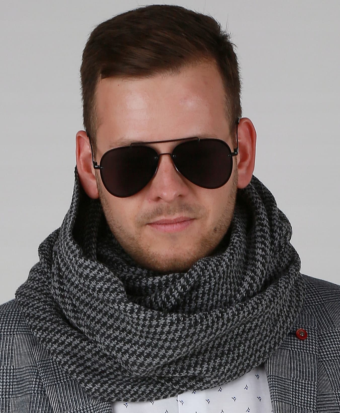 Elegancki KOMIN MĘSKI - szalik na zimę prezent klasyczny piękny ciepły 1L