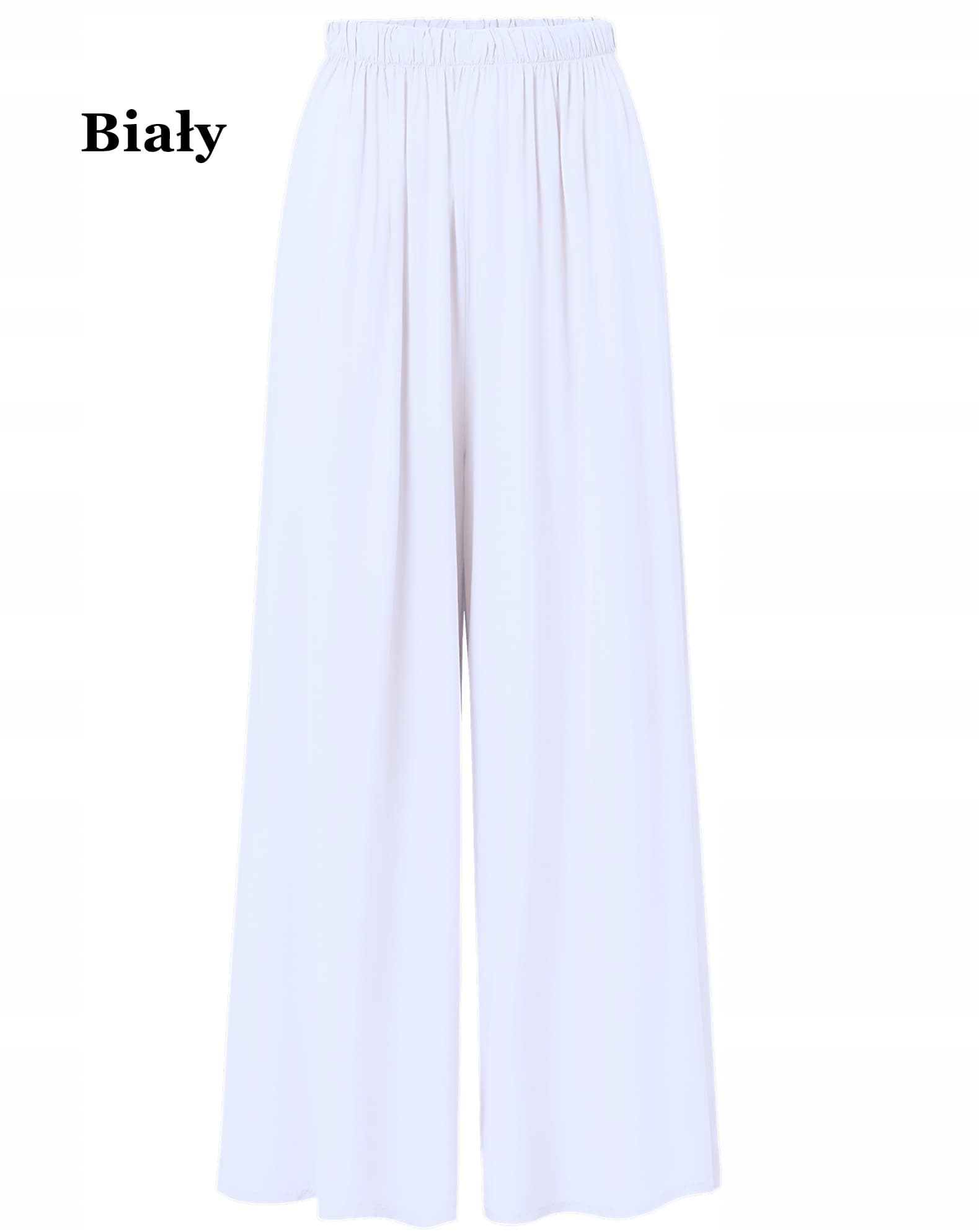Spodnie damskie luźne szerokie z wiskozy WIDE LEG letnie z kieszaniami SML