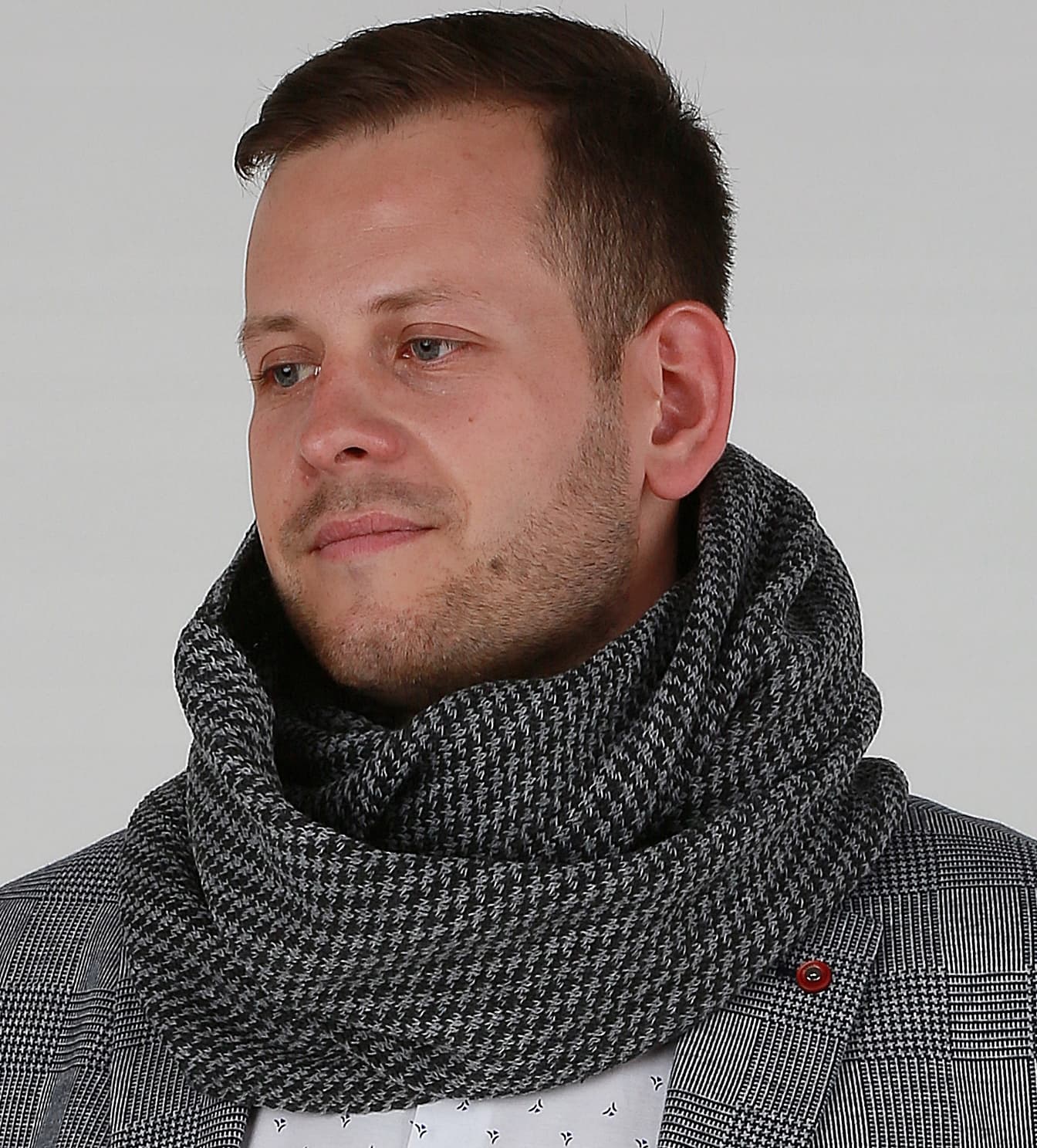 Elegancki KOMIN MĘSKI - szalik na zimę prezent klasyczny piękny ciepły 1L