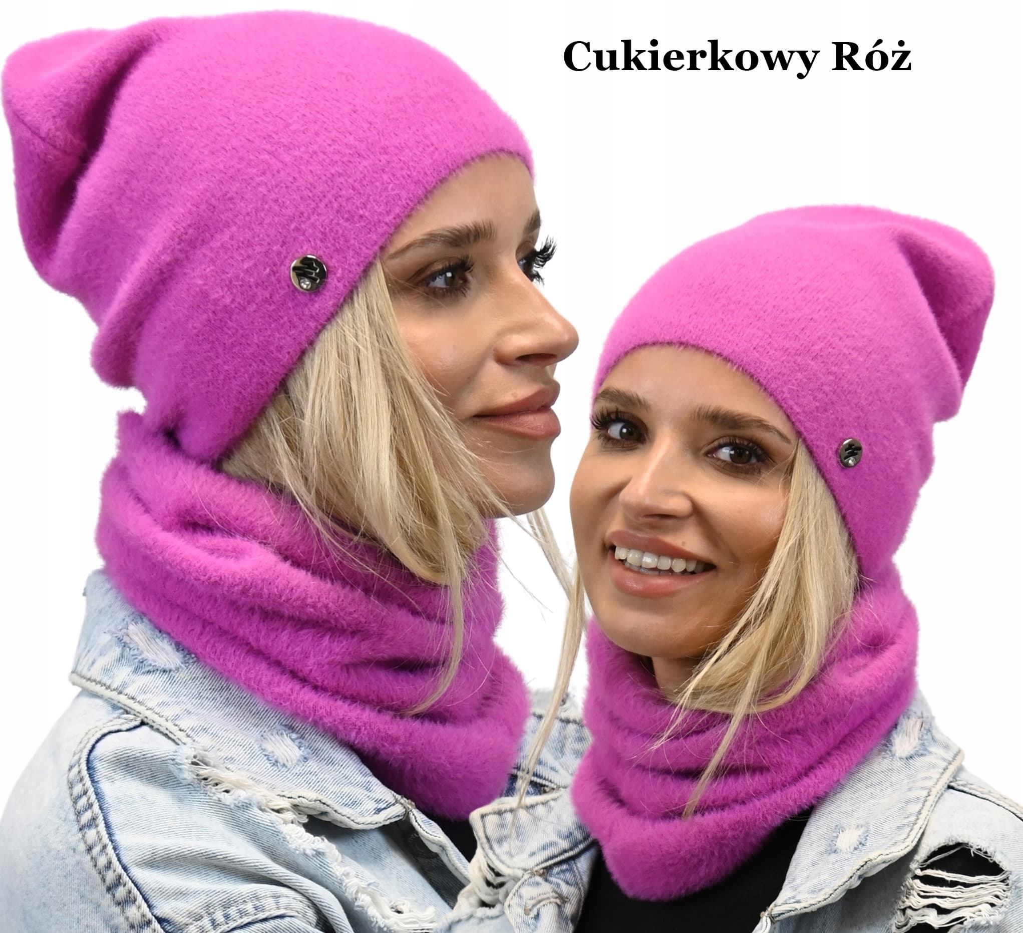 Komplet Czapka KOMIN damski alpaka tuba AL1