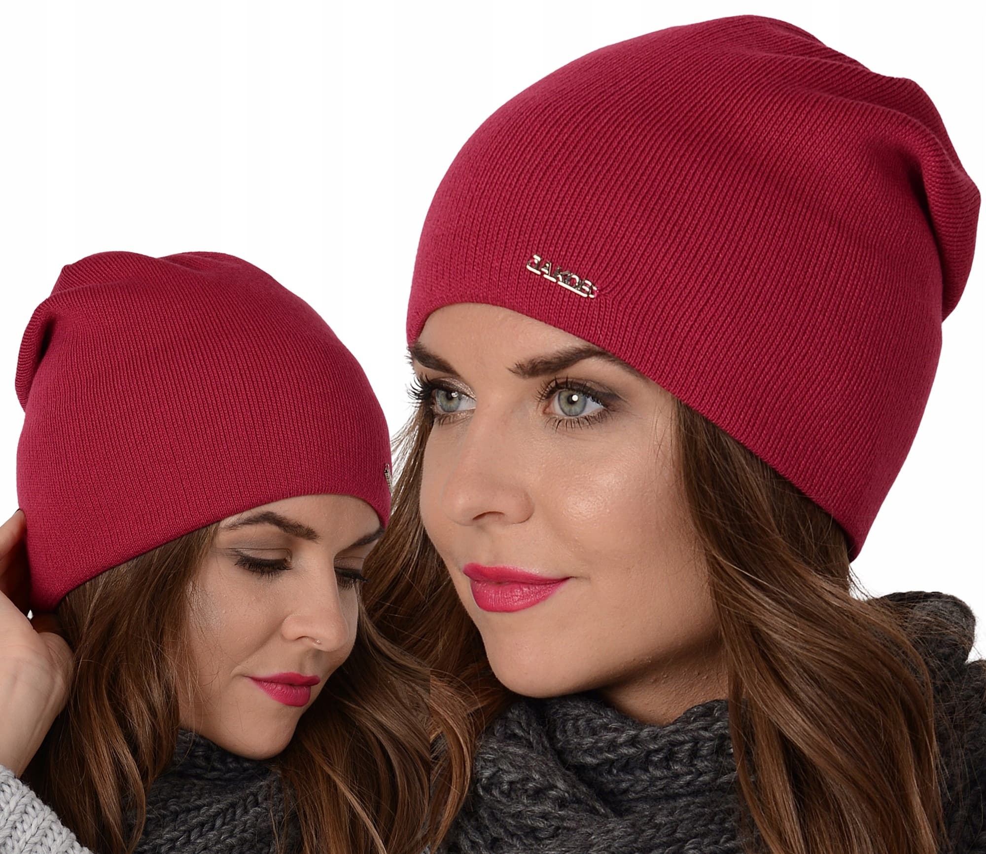 Podpinana czapka damska smerfetka beanie J6