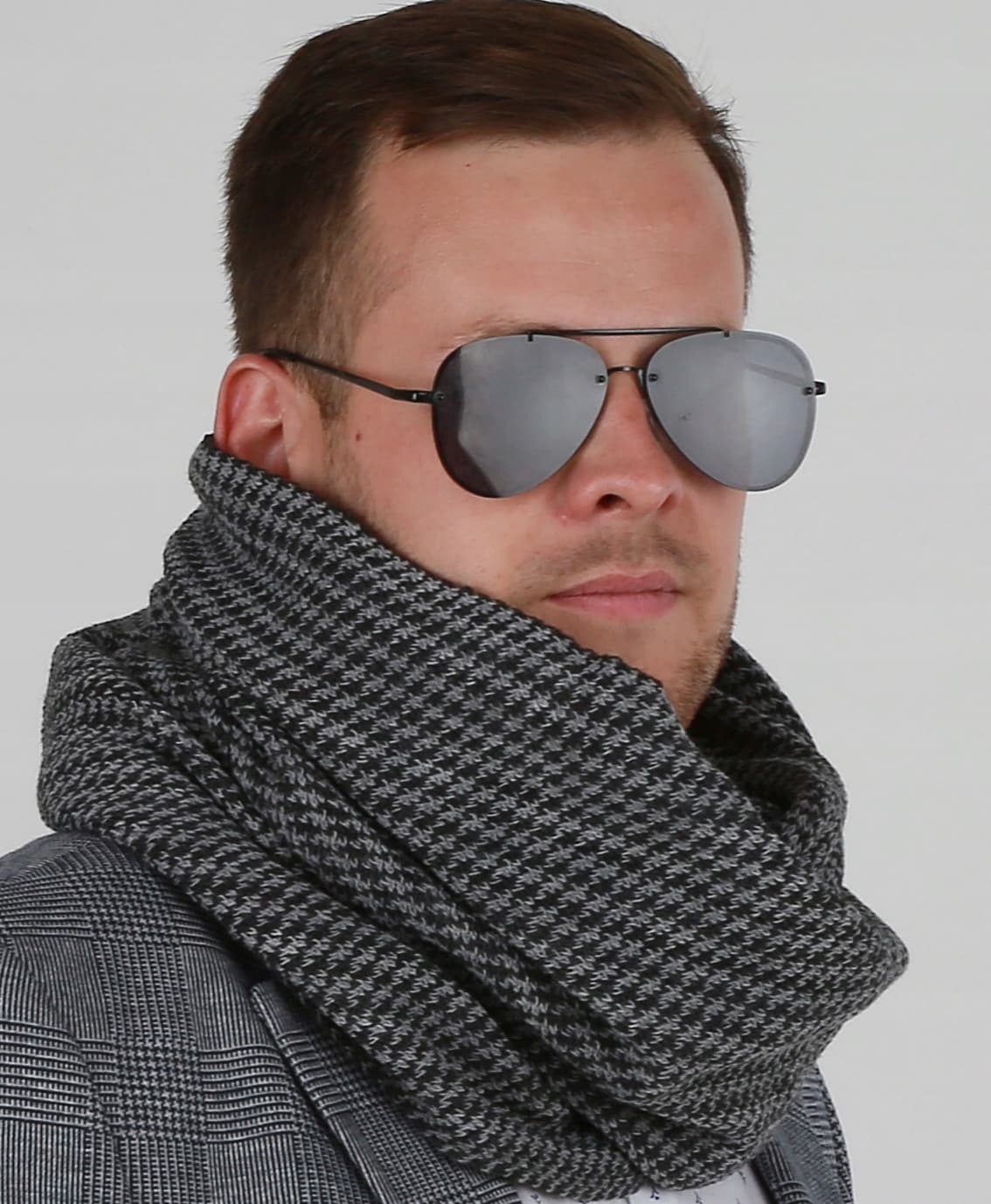 Elegancki KOMIN MĘSKI - szalik na zimę prezent klasyczny piękny ciepły 1L