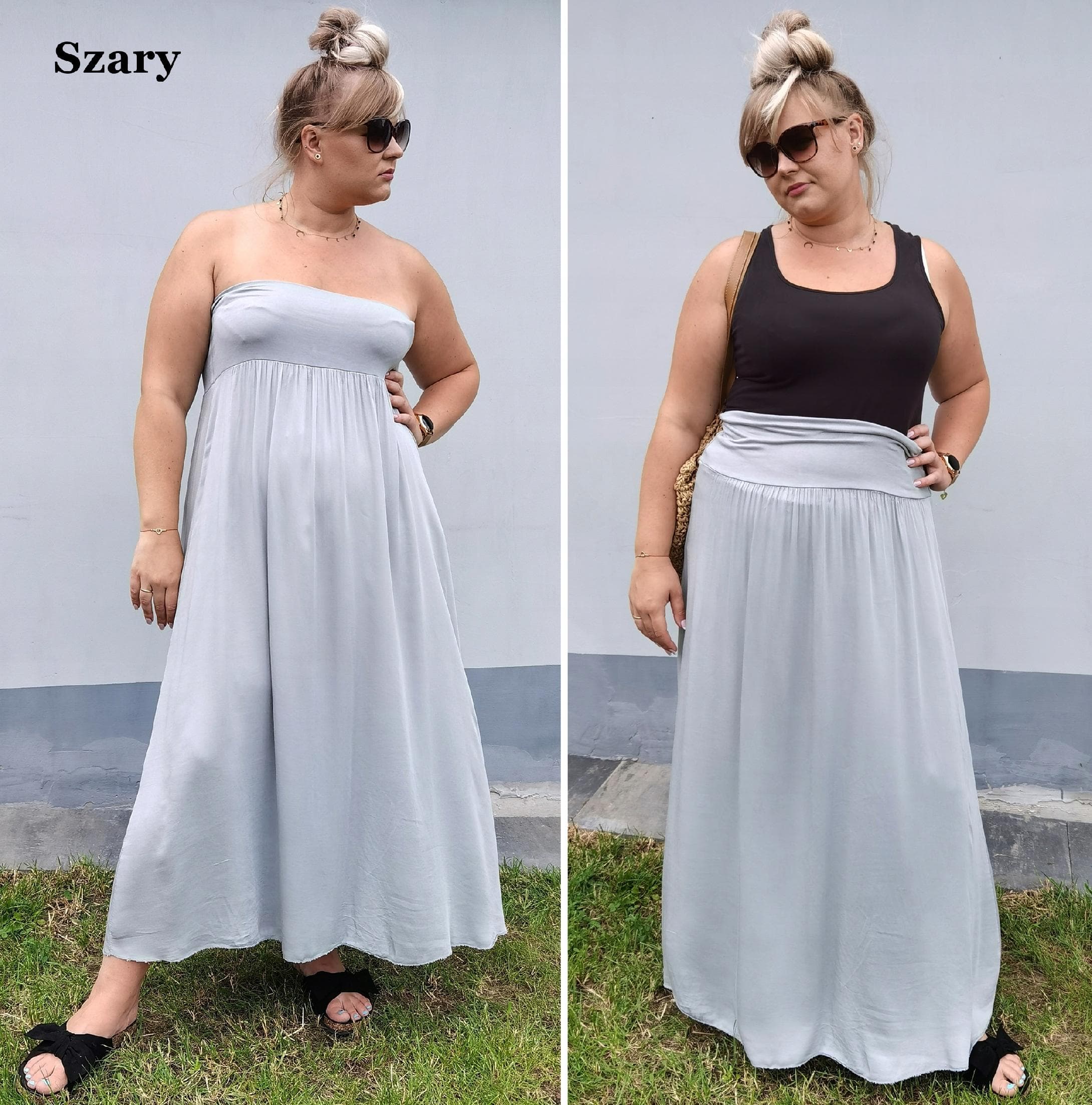 Zwiewna długa spódnica plus size 2XL 3XL 4XL 5XL