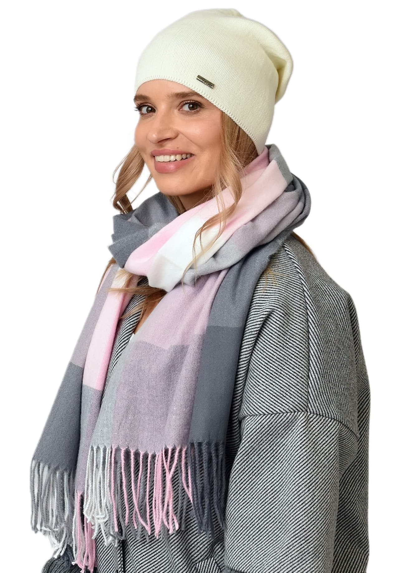 Damski Elegancki Szalik Modna wielokolorowa Krata miękki kaszmirowy SZAL
