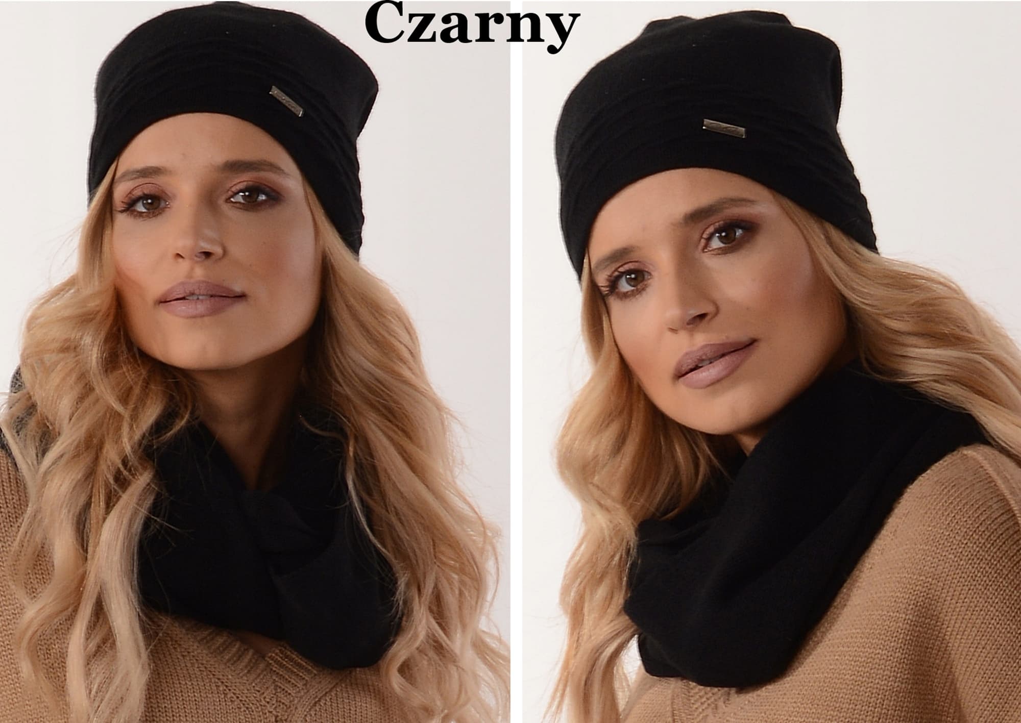CZAPKA + KOMIN Komplet Damski na polarze zestaw Kolory K1