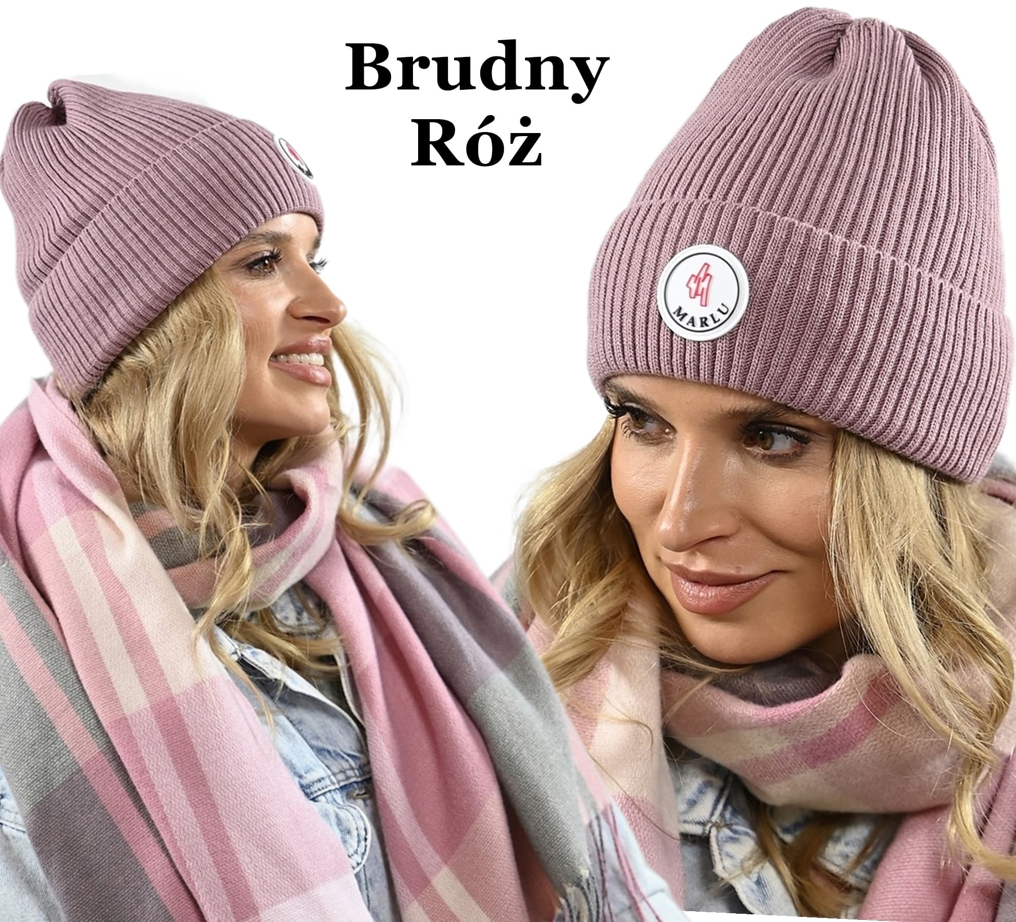 Klasyczna Czapka Damska Młodzieżowa Modny prążek LOGO - Polski Producent N1
