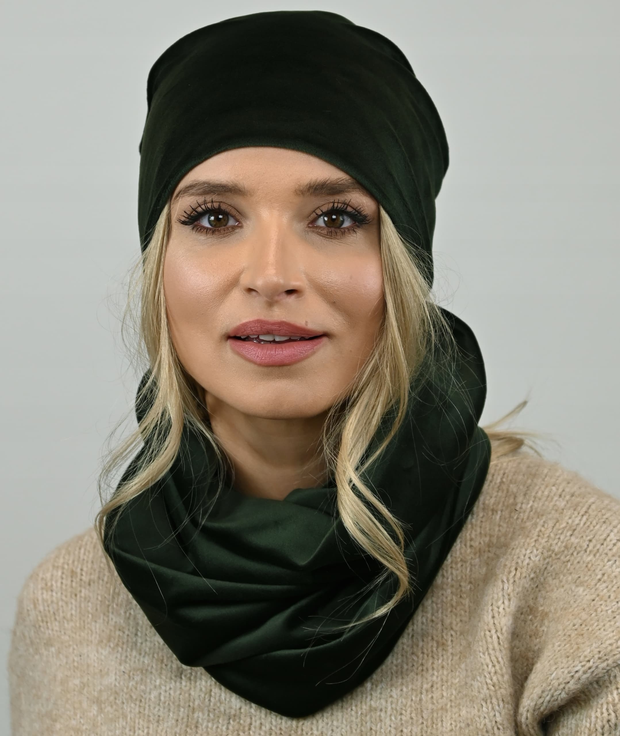 Khaki zestaw komplet damski czapka z tubą Wz14
