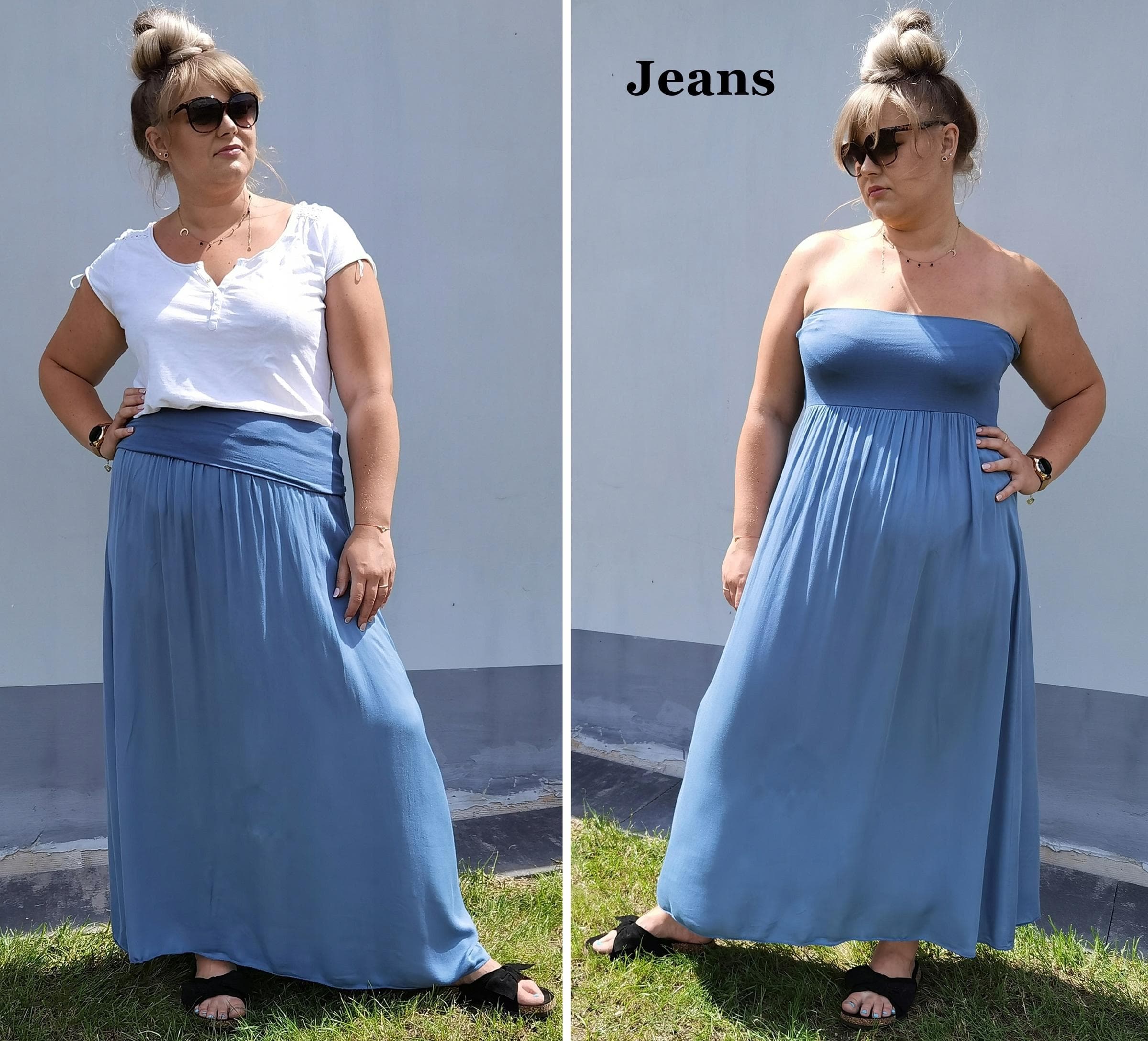Zwiewna długa spódnica plus size 2XL 3XL 4XL 5XL
